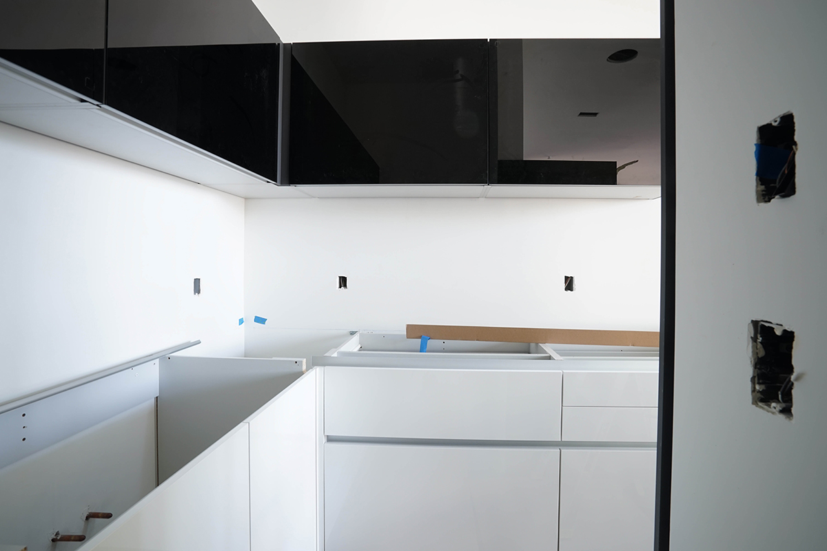 High gloss lacquer doors installed