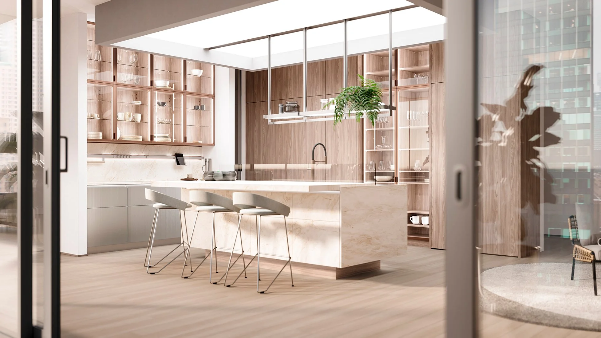 Modern Beige Kitchen Cabinets : Orlando Rocca Collection