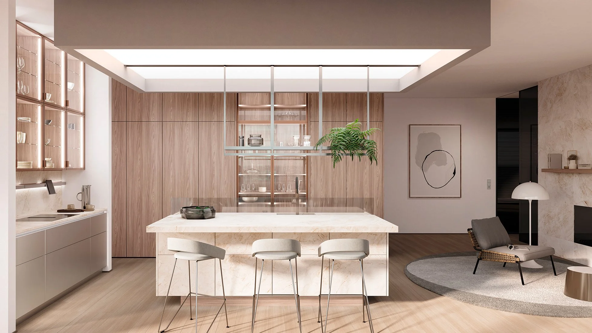 Modern Beige Kitchen Cabinets : Orlando Rocca Collection