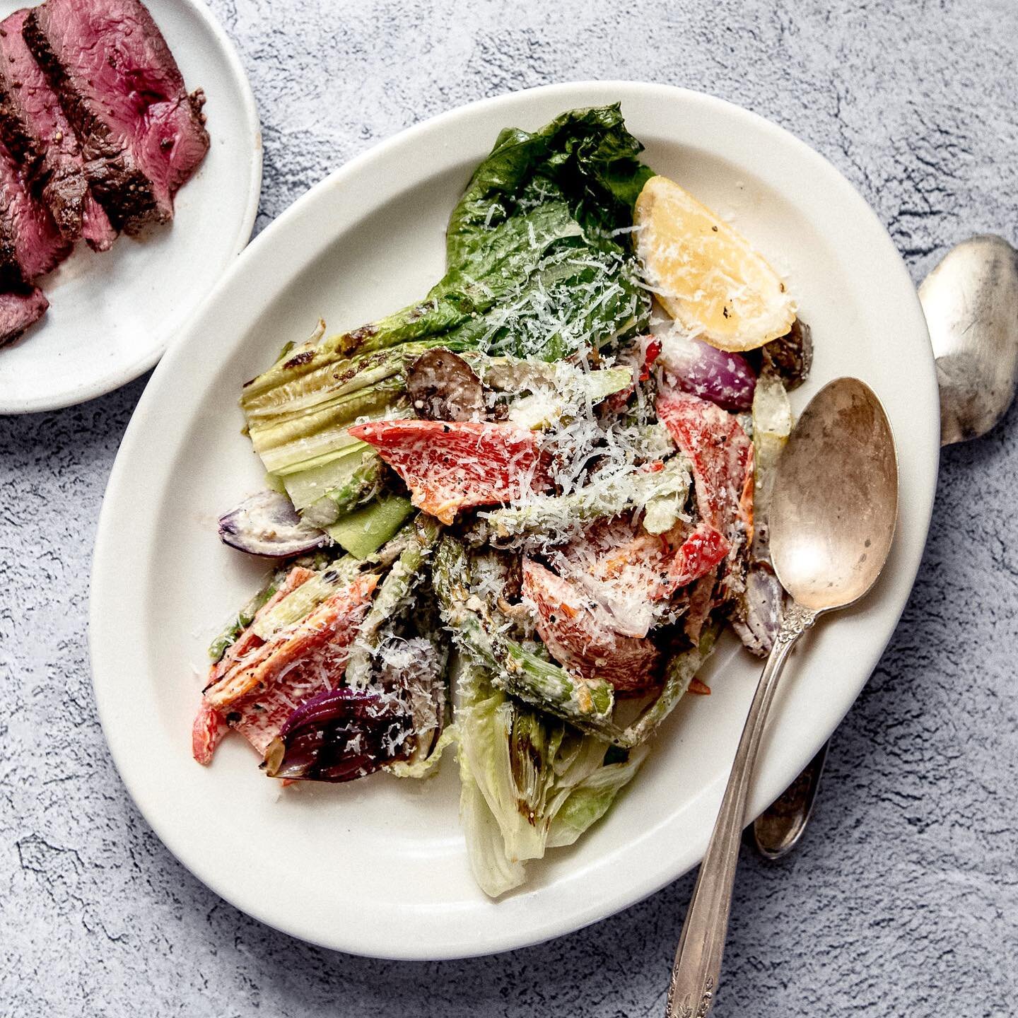 Sneak peek at this Grilled Vegetable Caesar Salad appearing in our Sept/Oct issue, on the streets September 2. To get this issue delivered to your door, subscribe by tonight at midnight. Subscription link in bio. Recipe coutesy of @the_partyline and 