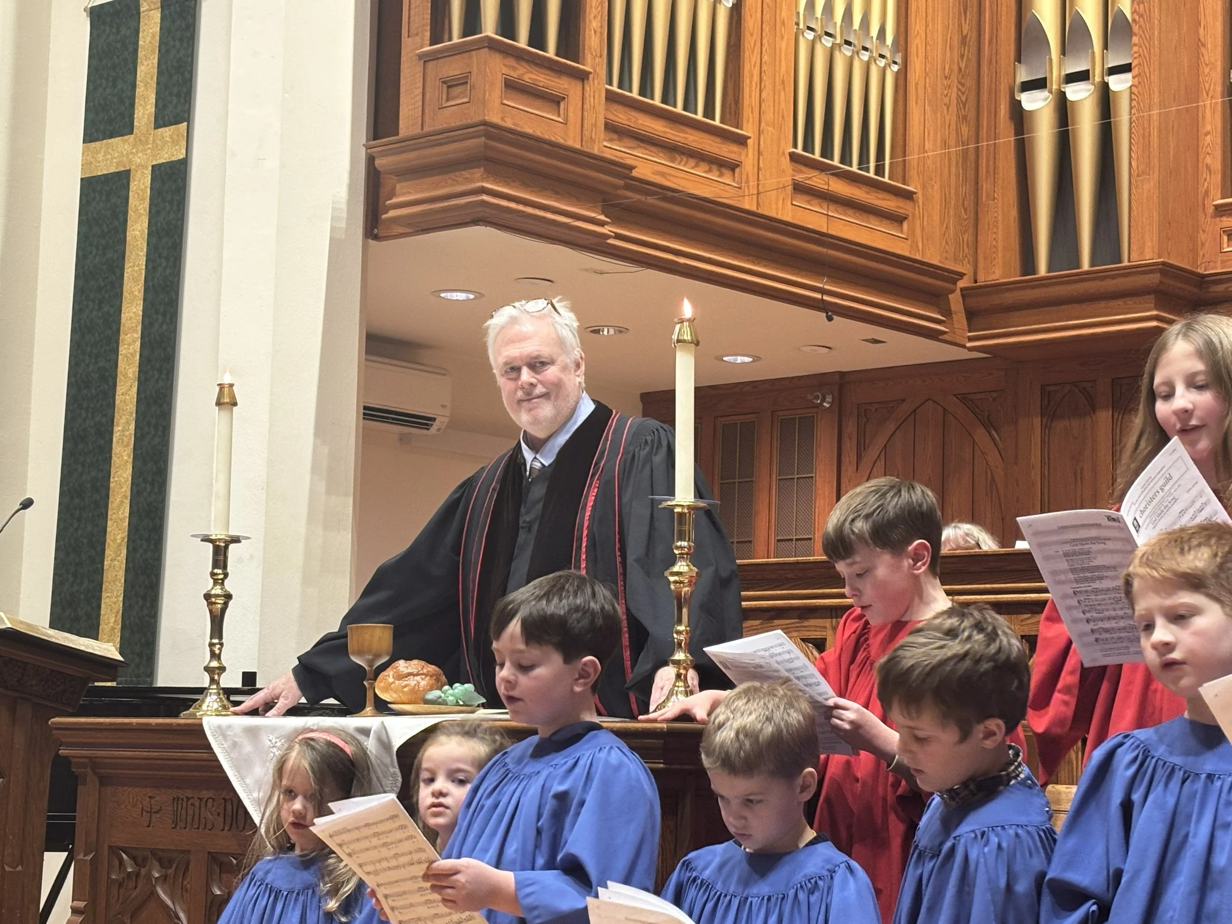 TJ and children;s choir.jpeg