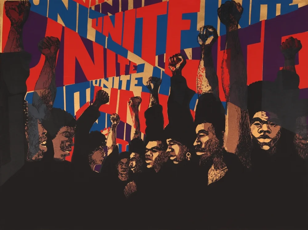 Image Credit: Barbara Jones-Hogu, Unite (First State) , 1971. Screenprint.