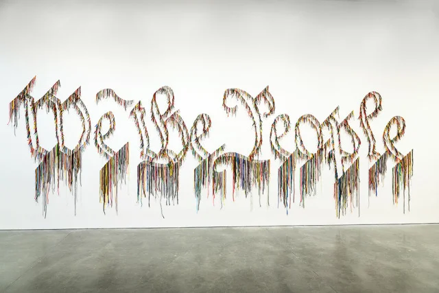 Nari Ward, We the People , 2019. Exhibition view: New Museum, New York.