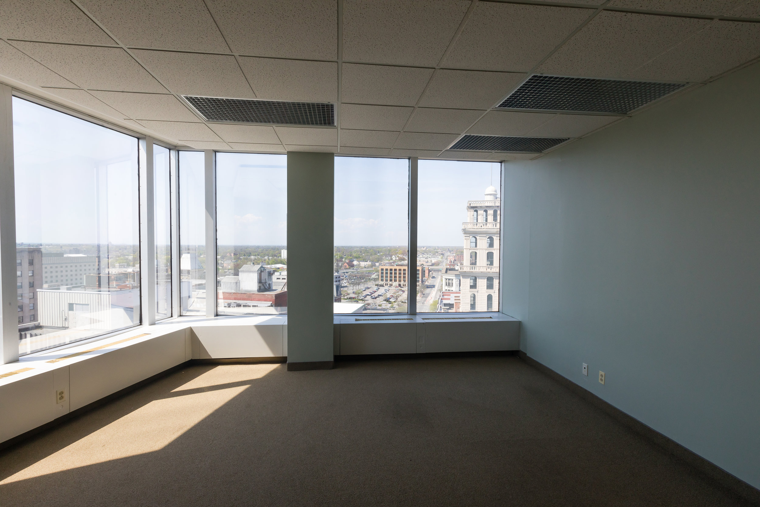 Wonderful city views in Rochester, NY office space.