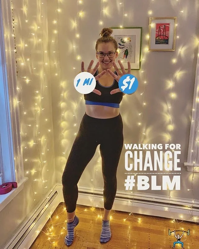 𝗪𝐈𝐋𝐋 𝐘𝐎𝐔 𝐌𝐀𝐓𝐂𝐇 𝐌𝐘 𝐃𝐎𝐍𝐀𝐓𝐈𝐎𝐍? ⁣⁣⁣
⁣⁣⁣
I am walking for CHANGE. I will be donating $1 for every mile I walk in the month of June to organizations fighting against White Supremacy and police brutality and organizations that uplift B