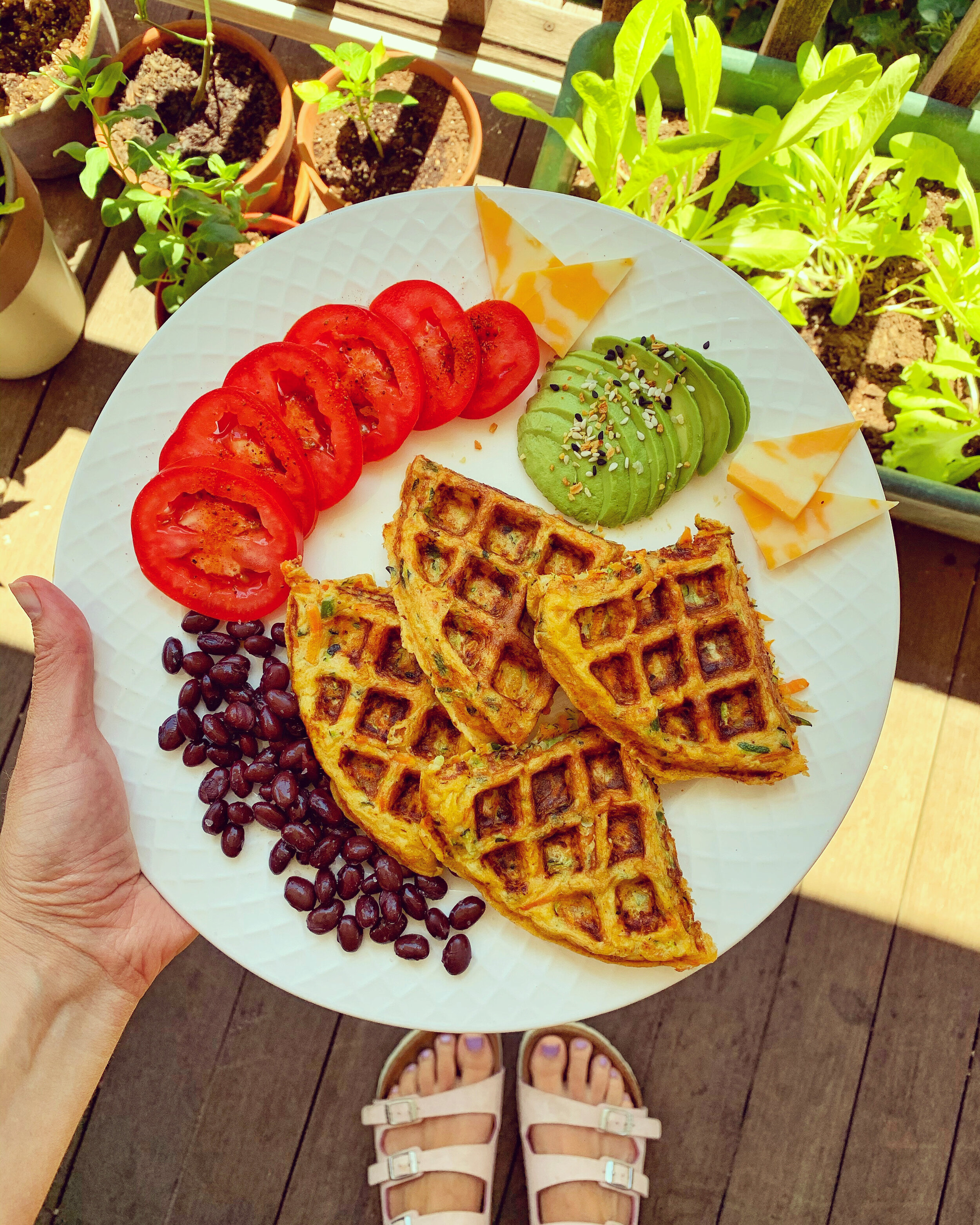 Spicy Veggie Waffles