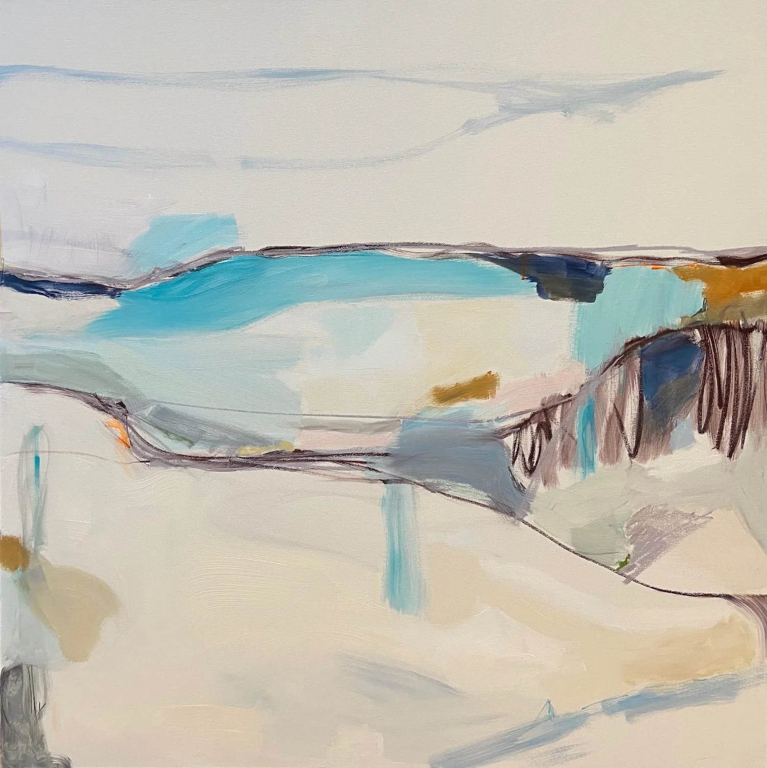 Teal Lake - abstract landscape painting - catherine warren website.jpeg