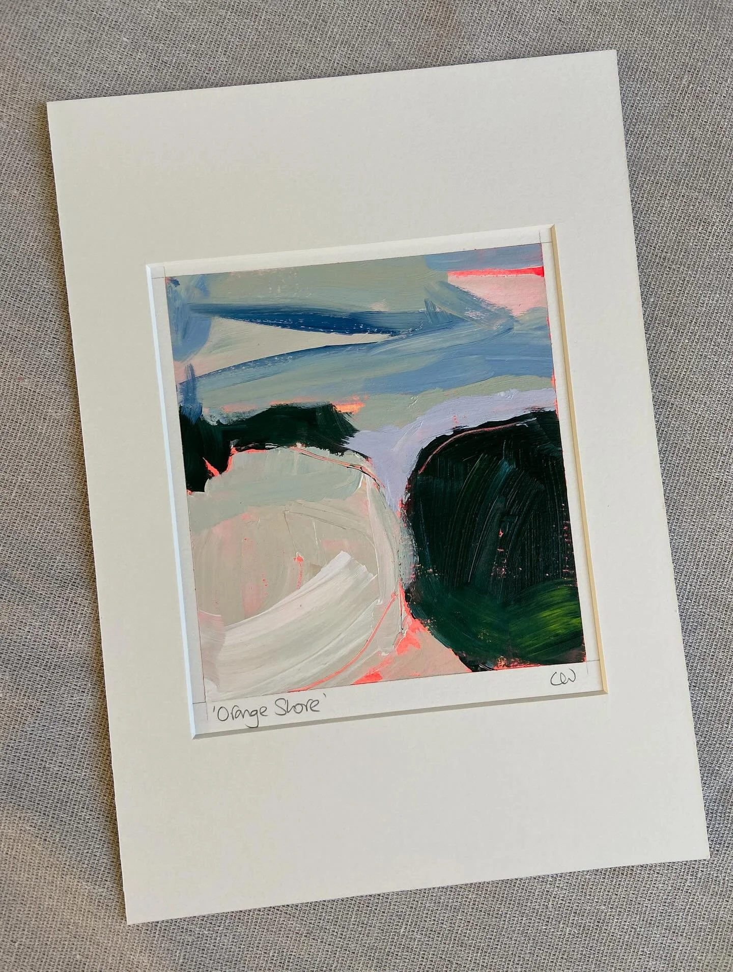 &lsquo;Orange Shore&rsquo; - part of a little series of paintings on paper I&rsquo;m releasing soon on my website&hellip; ✨

#newpaintingseries #abstractlandscape #expressivepainting #colourist #freedom #energy #inspiredbynature #gesturalpainting #co
