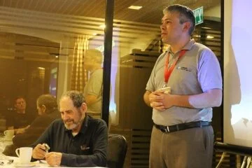 Aaron Lipkin, CEO of Lipkin Tours, with Adam Zertal