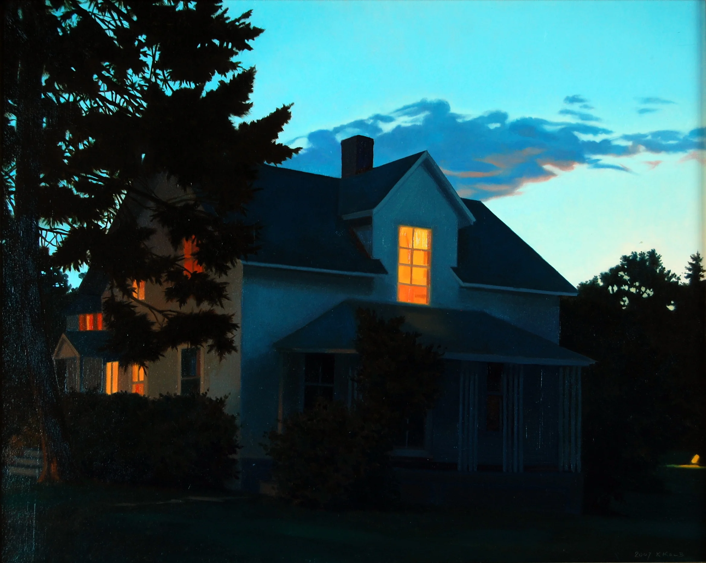 June Evening, Lit Windows