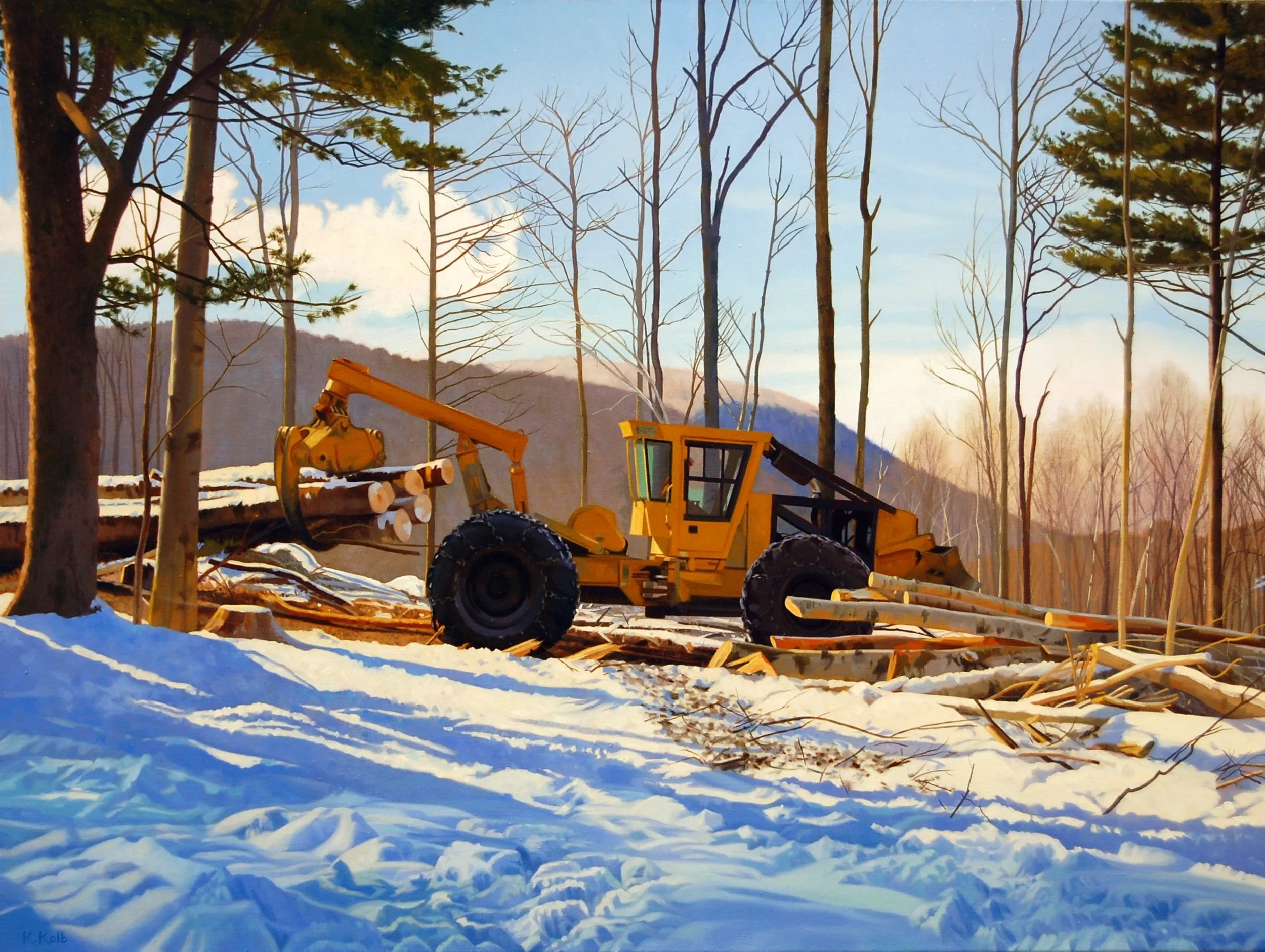 Grapple Skidder, Winter Morning