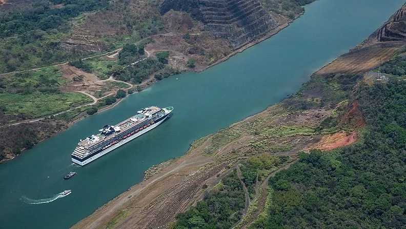 Celebrity Infinity sailing in the Panama Canal