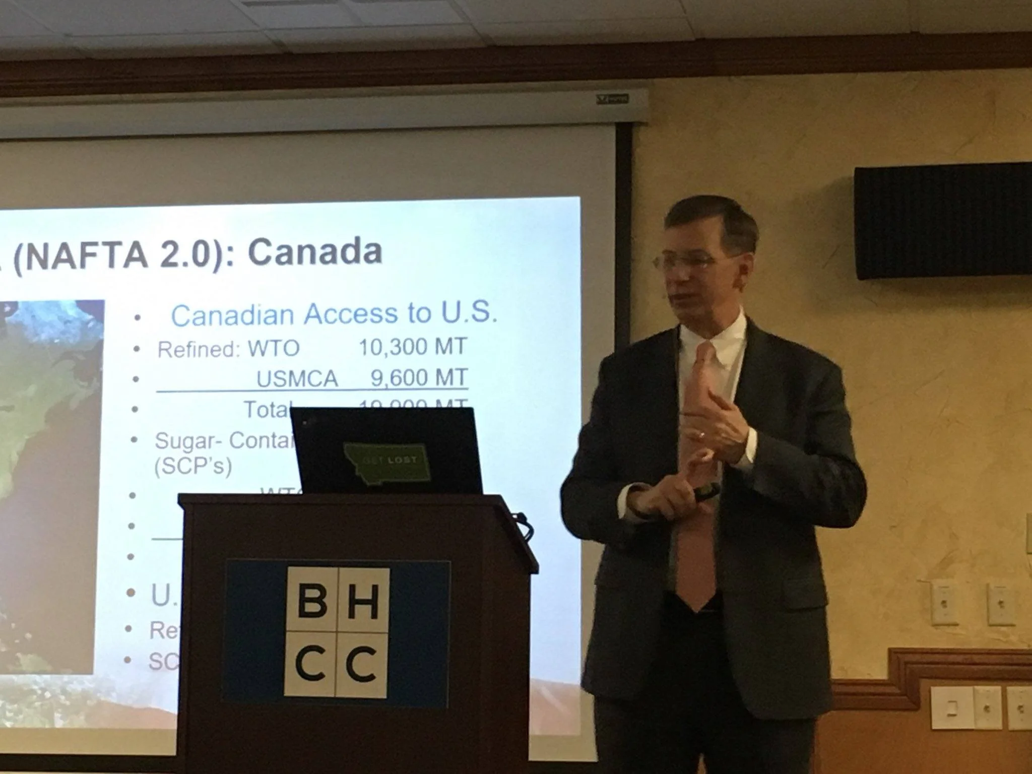 Luther Markwort giving those in Attendance an update on the sugar industry. 