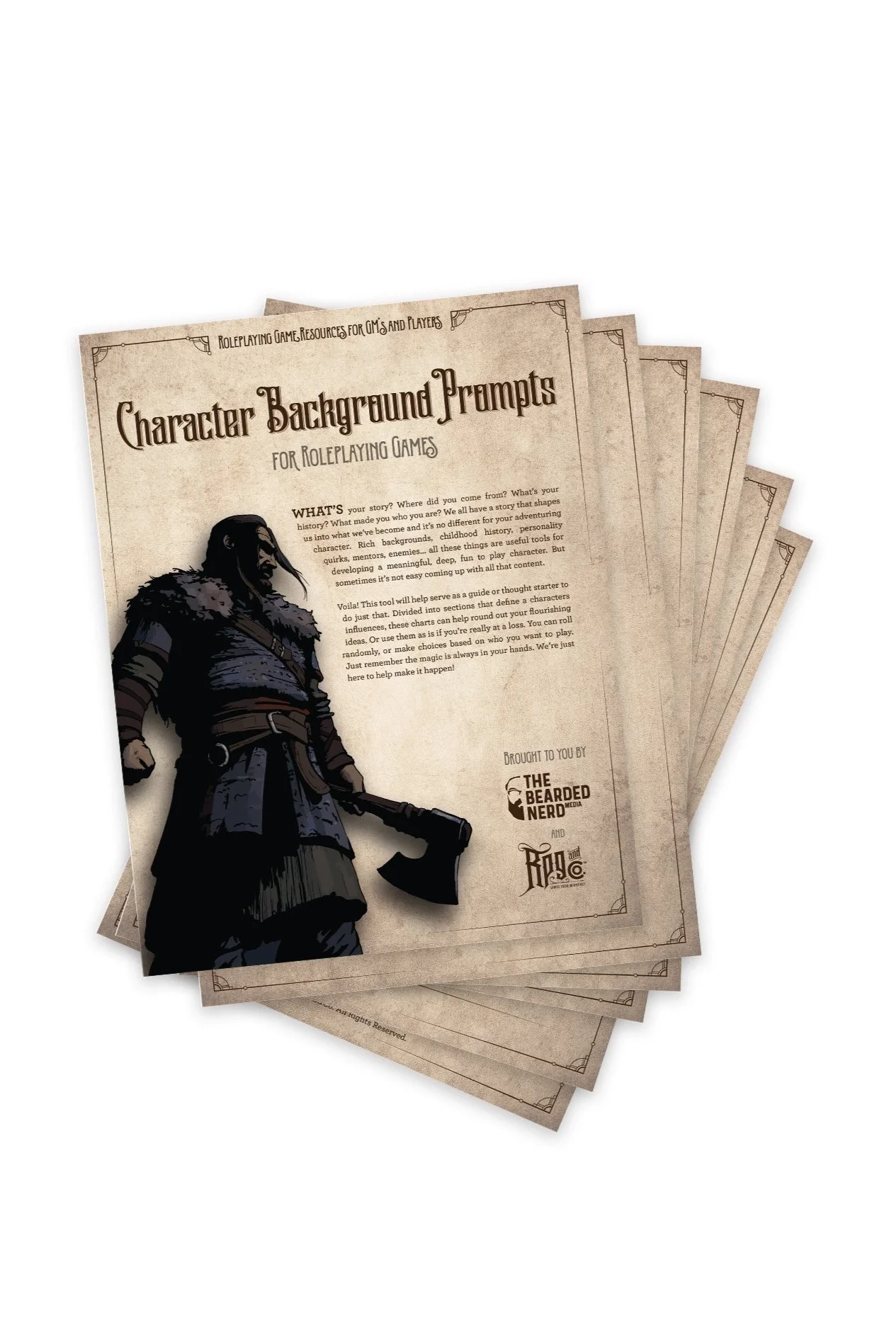 The Bearded Nerd / RPG&Co Character Prompt Worksheet