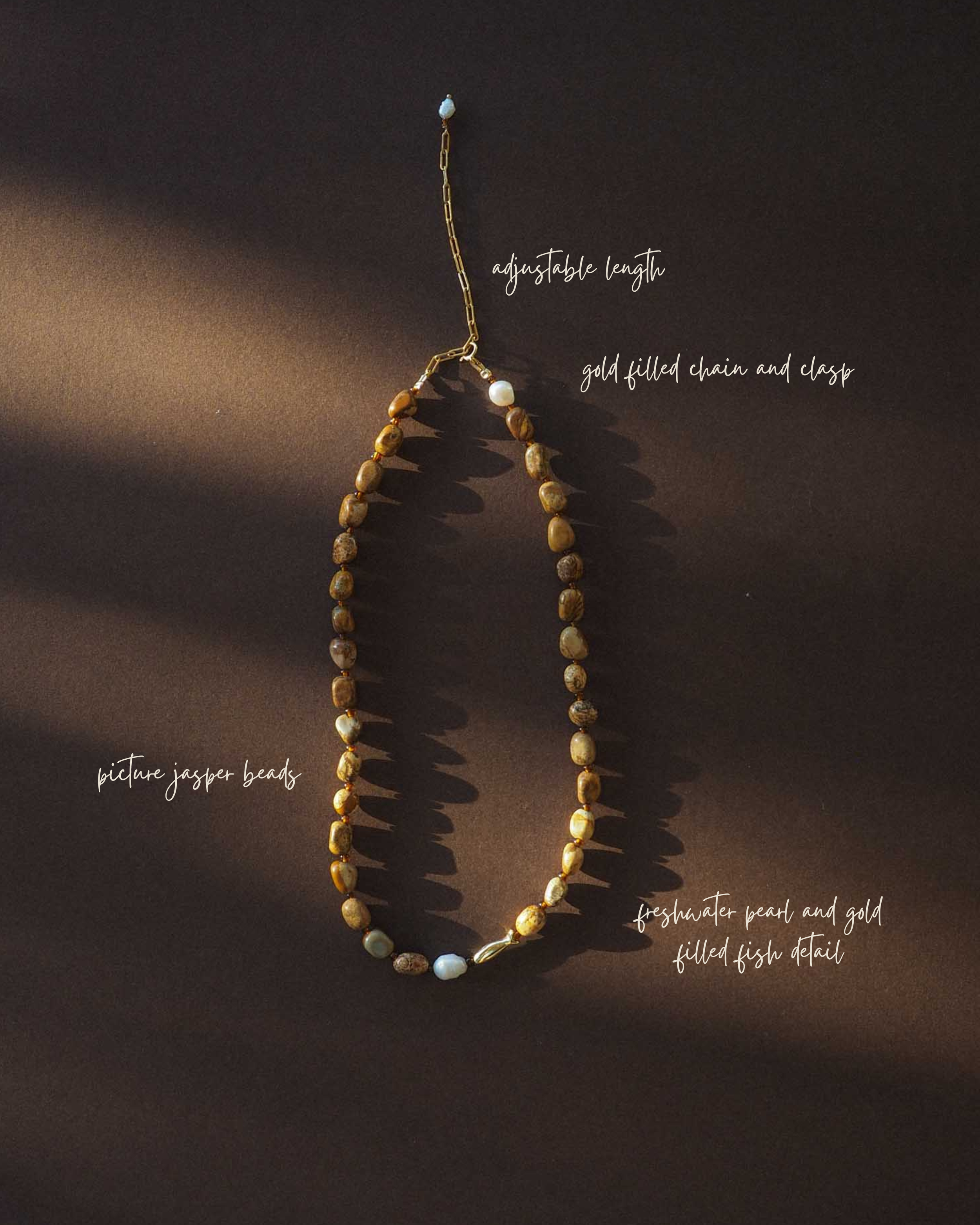 Handmade Ceramics Byron Bay - Beaded jasper necklace