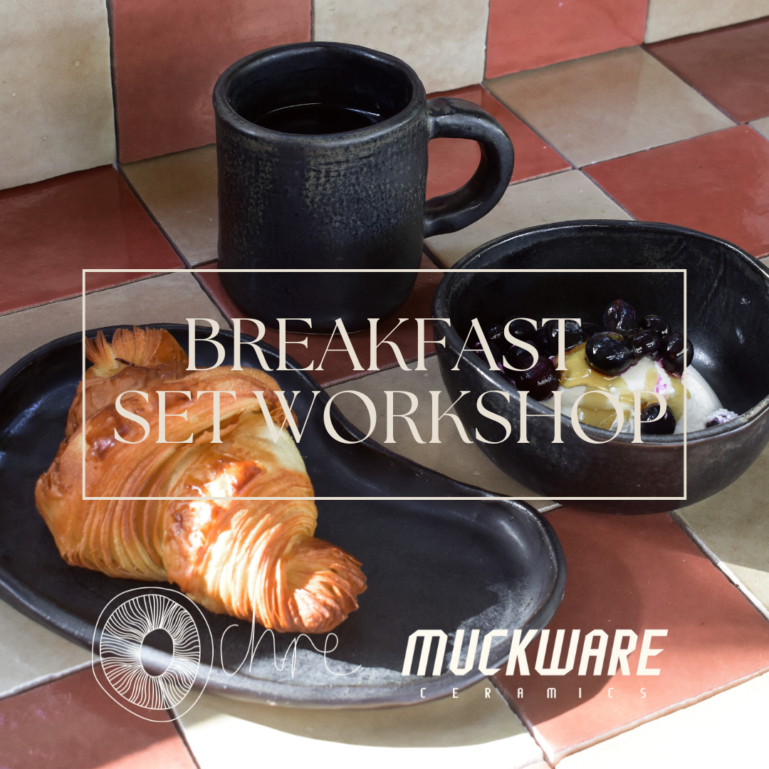Breakfast Set Pottery workshops Byron Bay. Ochre Ceramics