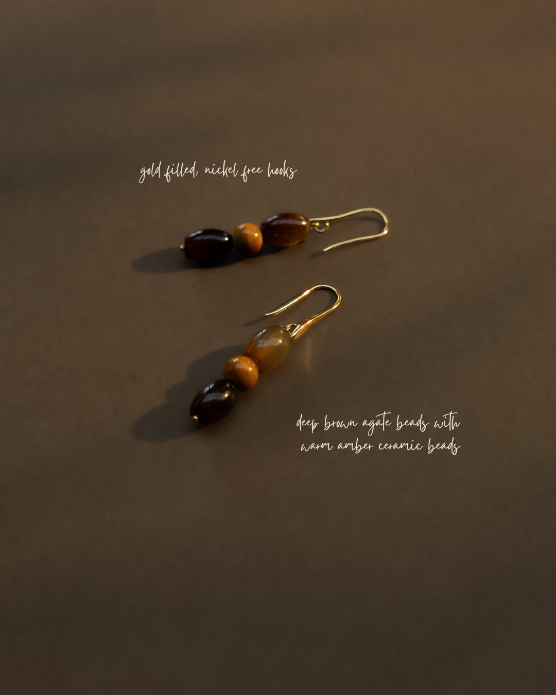 Ochre Ceramics Handmade Jewellery Byron Bay - Clay & Stone Drop Earrings