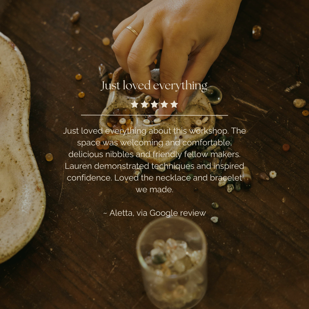 Jewellery, beading workshop. Make necklace, bracelets, earrings. Sydney Workshops.