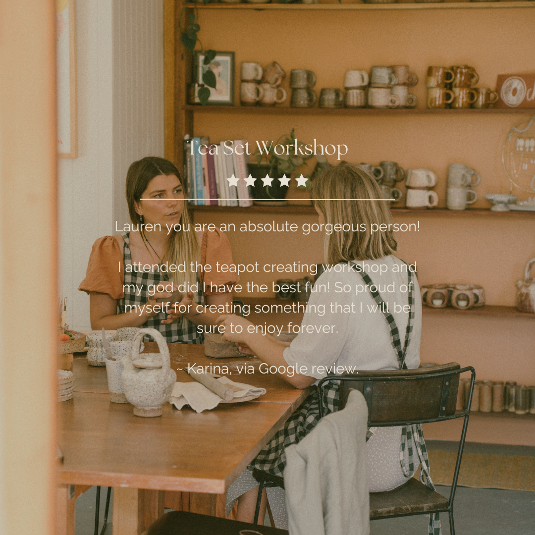 Teapots, teacup Pottery workshops Byron Bay.