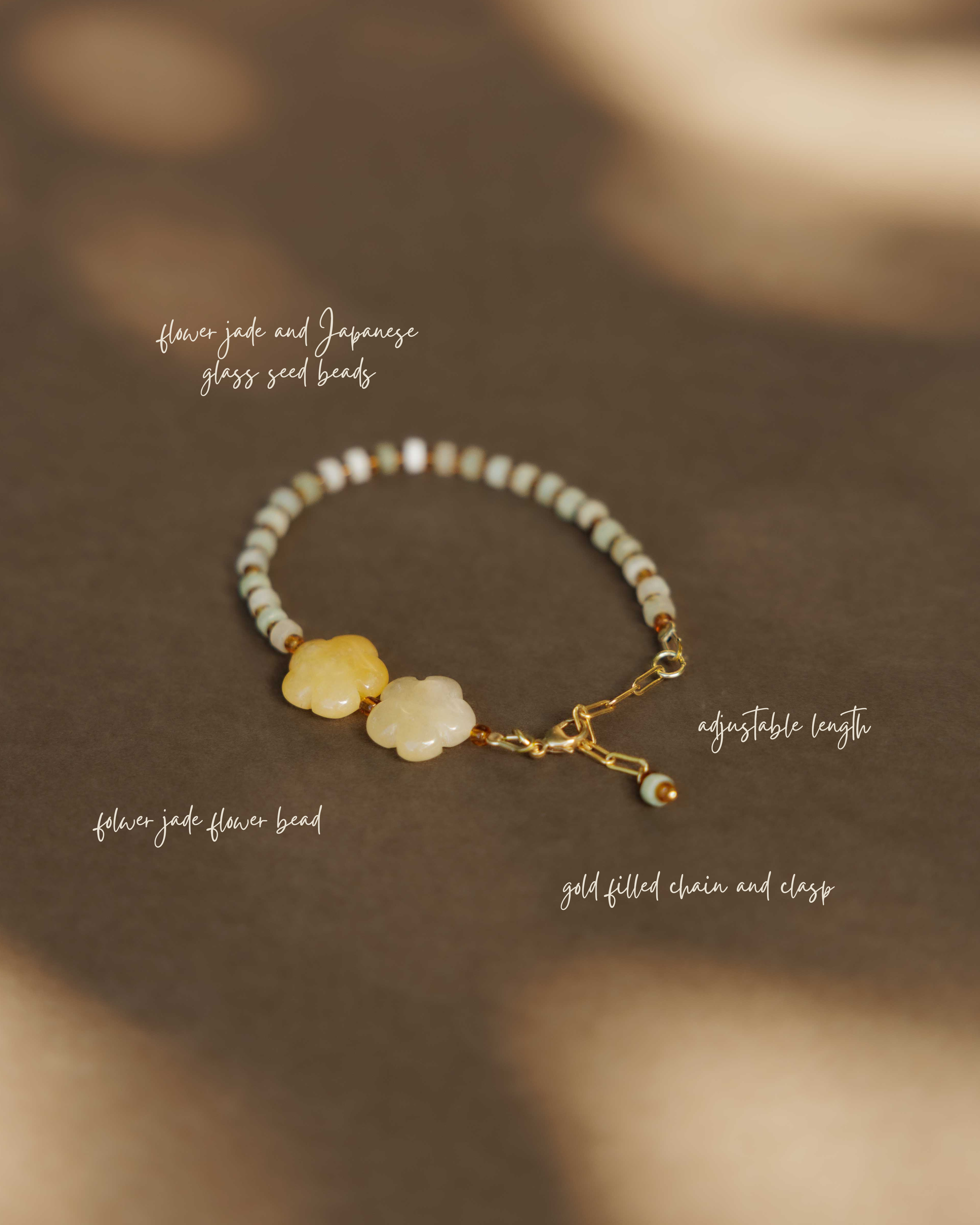 Handmade Ceramics Byron Bay - Beaded wildflower bracelet