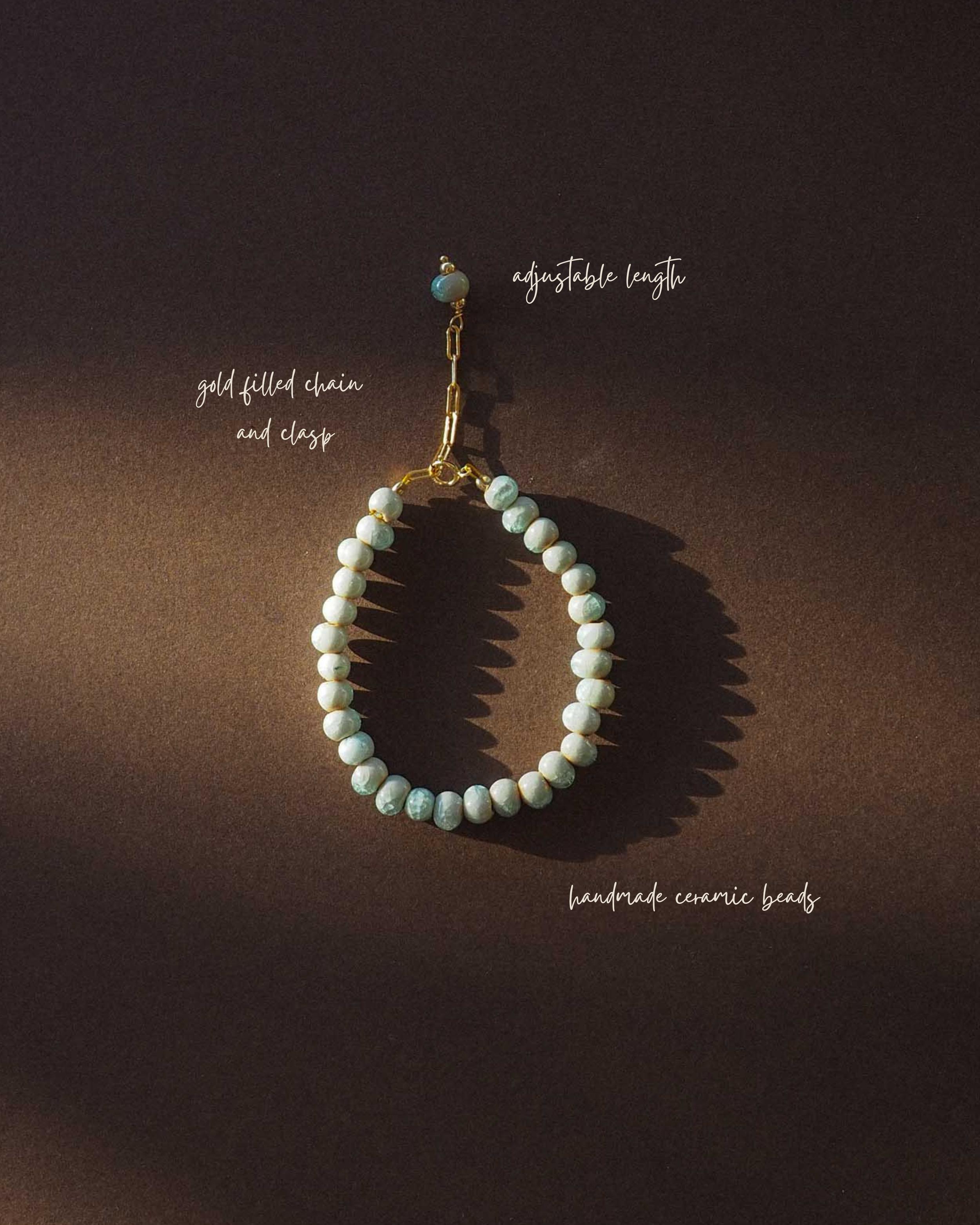 Handmade Ceramics Byron Bay - Aqua Bracelet