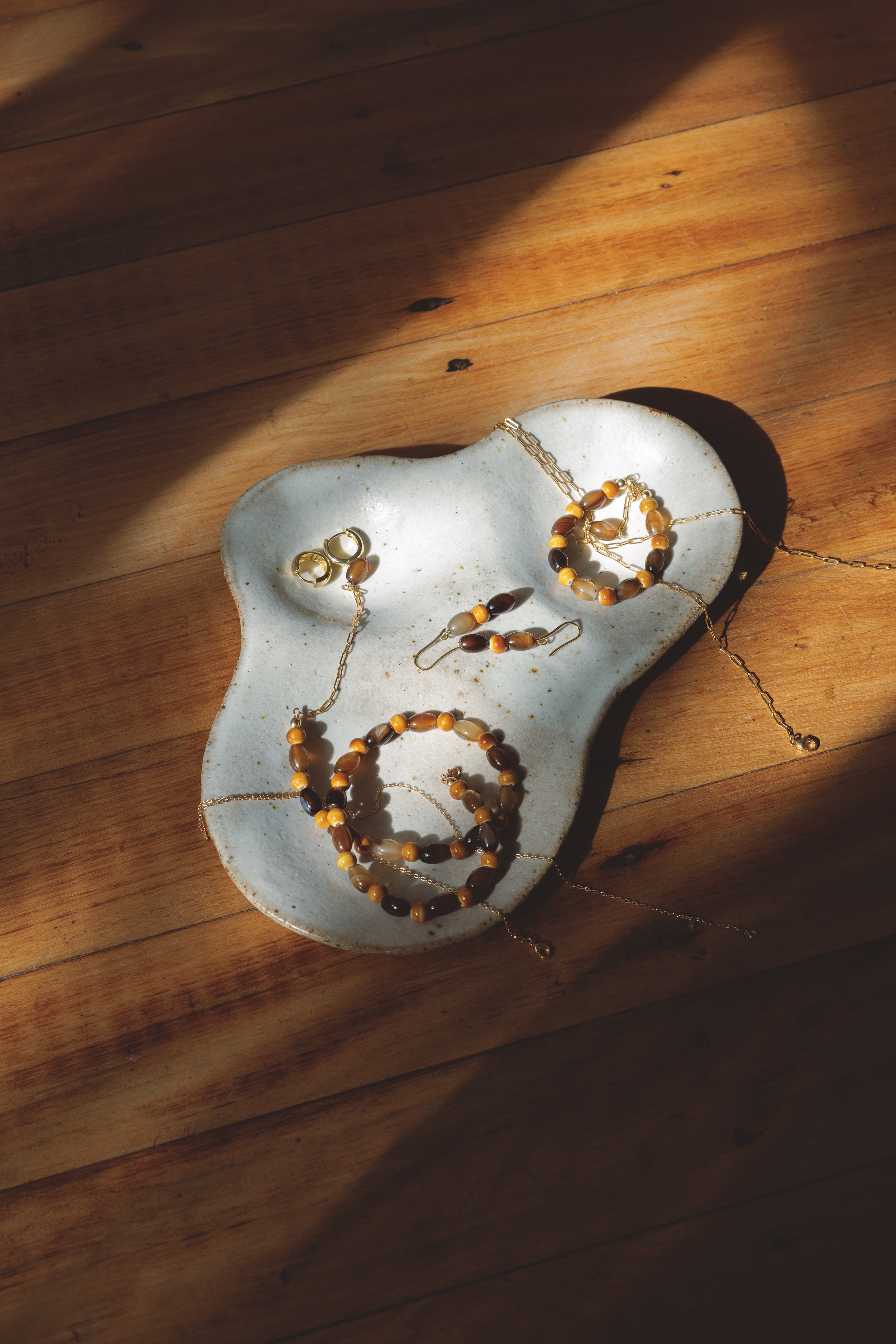 Ochre Ceramics Handmade Jewellery Byron Bay - Clay & Stone Necklace