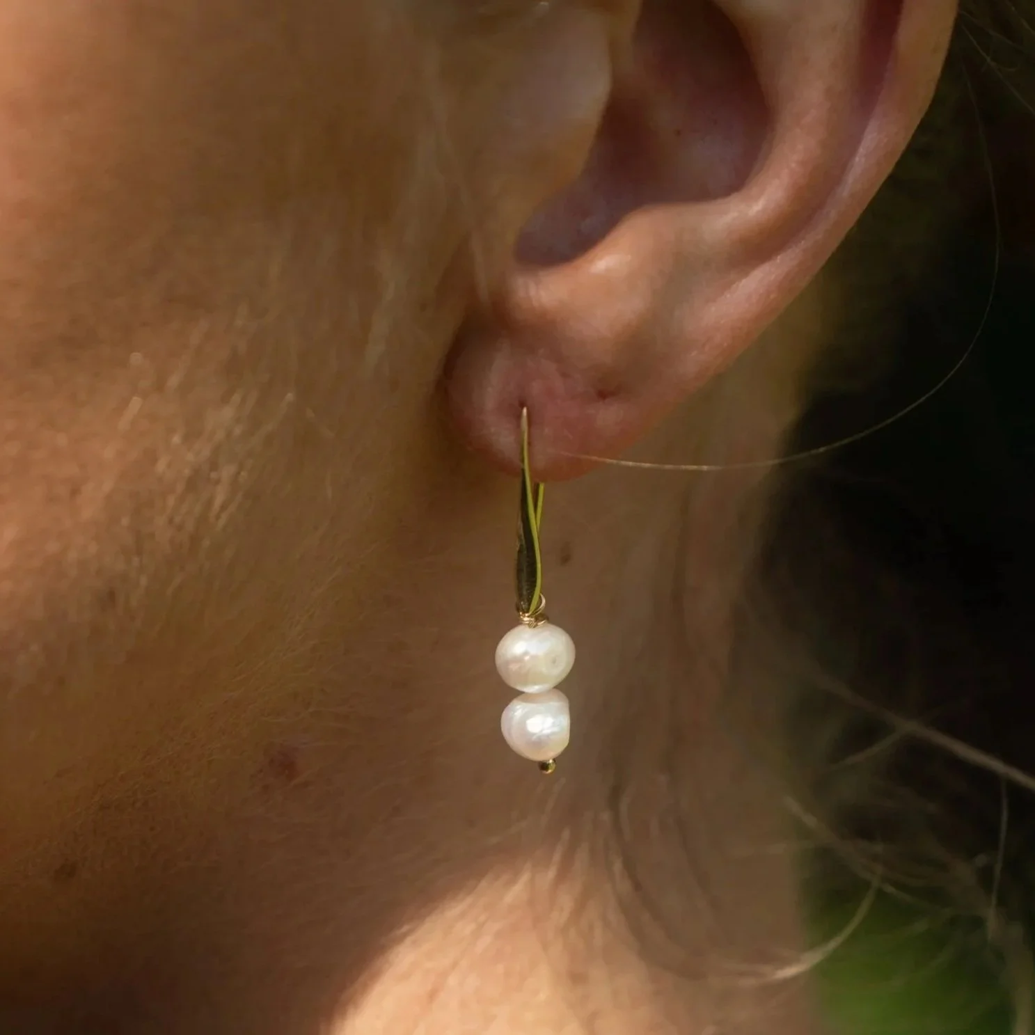 Pearl drop earrings. Gold filled freshwater bridal jewellery
