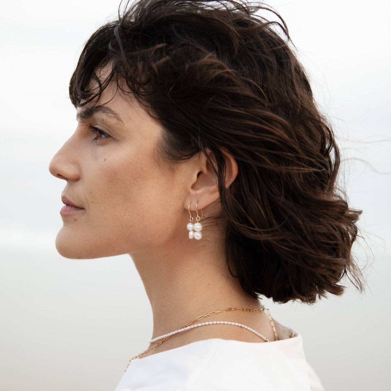 Ashleigh Gold + Pearl Drop Earrings | Ochre Jewellery