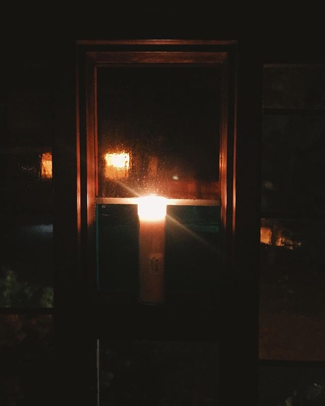 Candles in the windows tonight as we held silent vigil to #prayforpeace.