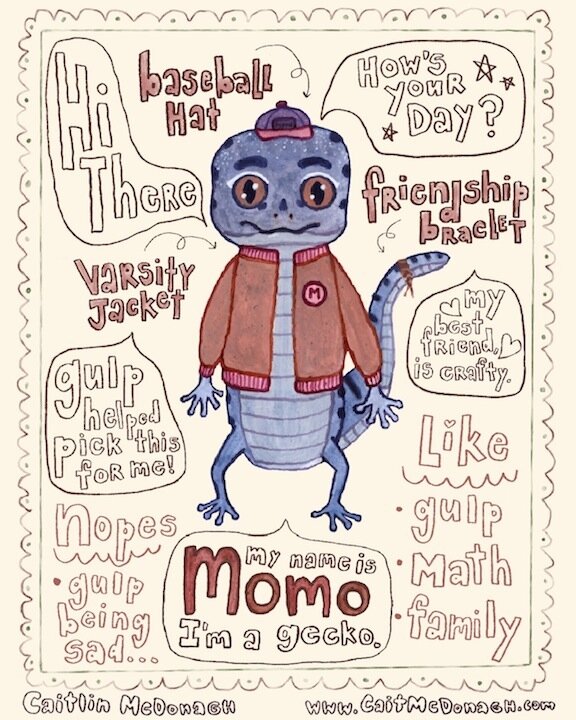 "Gulp the Unwise: Character Design" by Caitlin McDonagh, Acrylic and Digital  