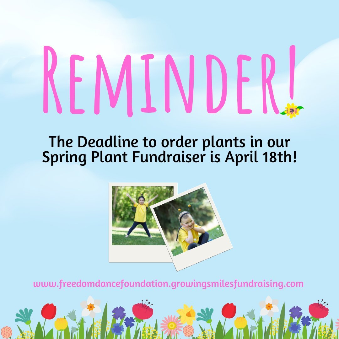 Purchase a beautiful, quality plant all while supporting children in the arts! 💕 

Our Spring Plant Fundraiser is closing in less than a week! Make sure to place your order by April 18, 2024. Head to the link below to purchase your plants today! 🌸?