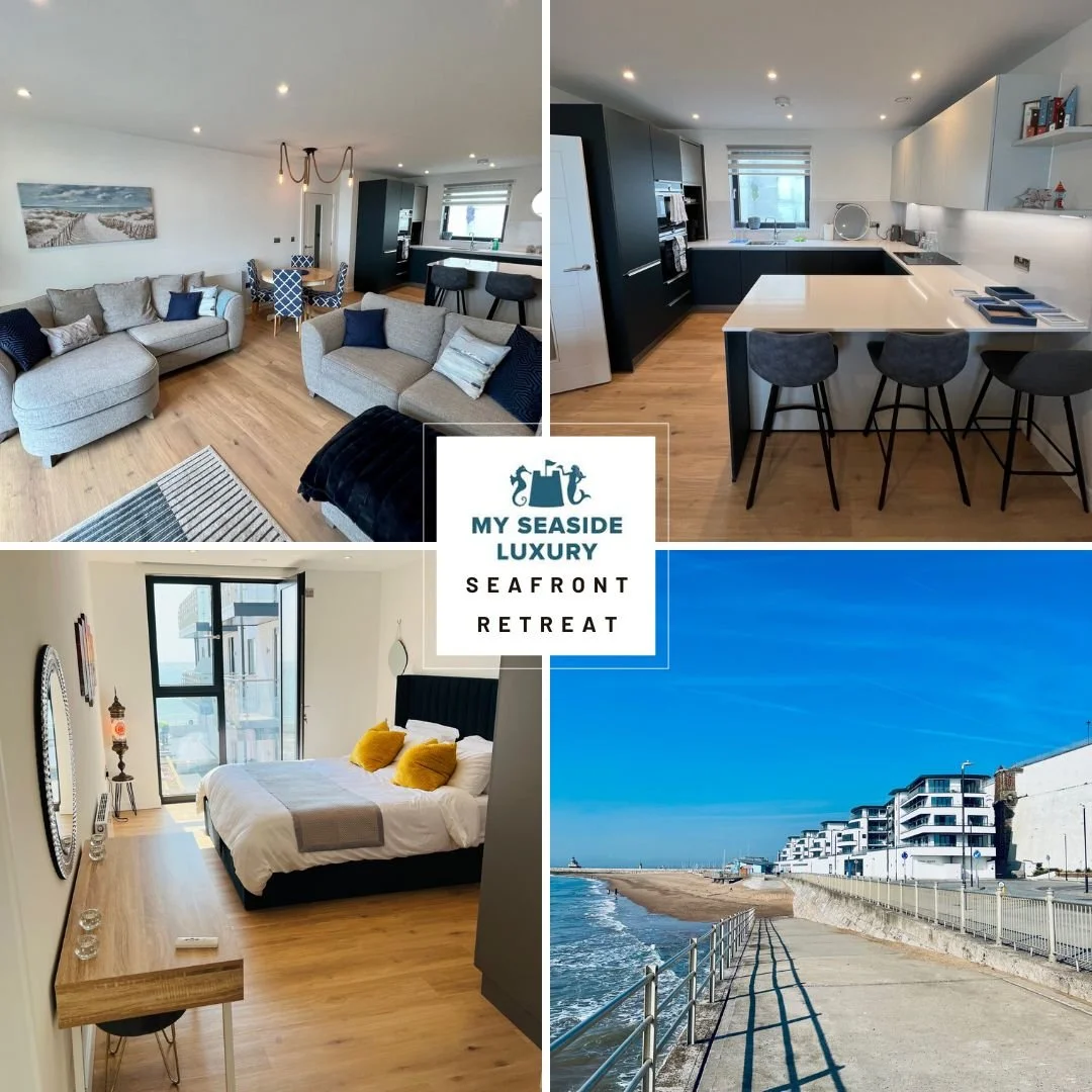 Seafront Retreat- Luxury 2 bedroom apartment with parking and balcony