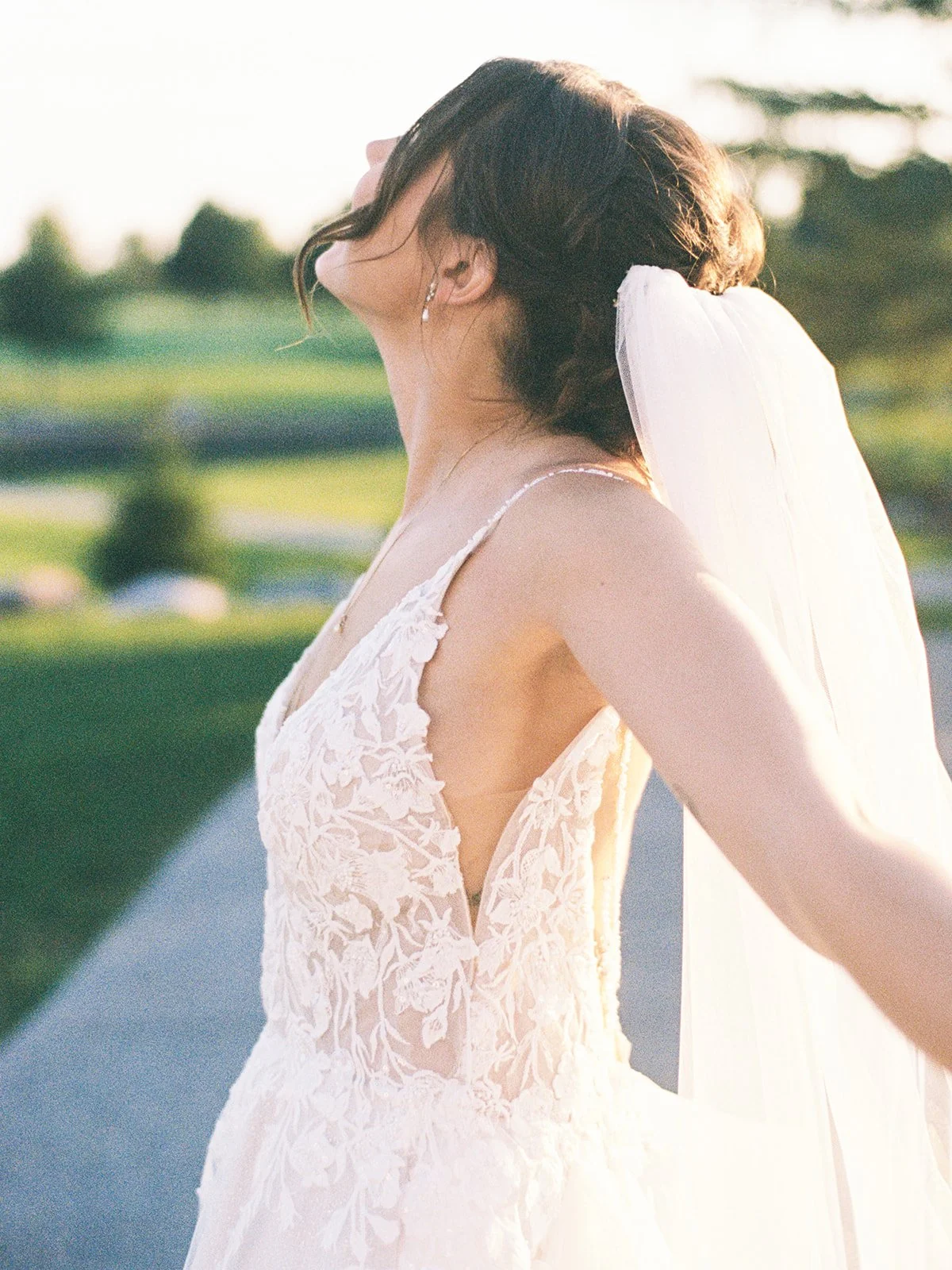 Film photo of bride on her wedding day at Wexford at Emerald Greens Wedding Venue