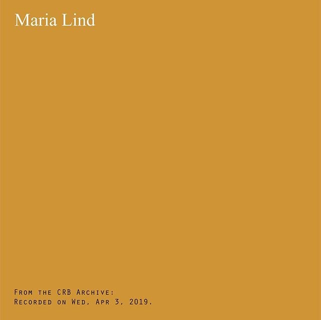From the CRB Archive: Recorded on Wed, Apr 3, 2019: &ldquo;Maria Lind&rdquo;
. . .
Over the next few weeks, we will post archived videos and links to photo albums of past CRB events and visitors. As we&rsquo;re all practicing social distancing, we th