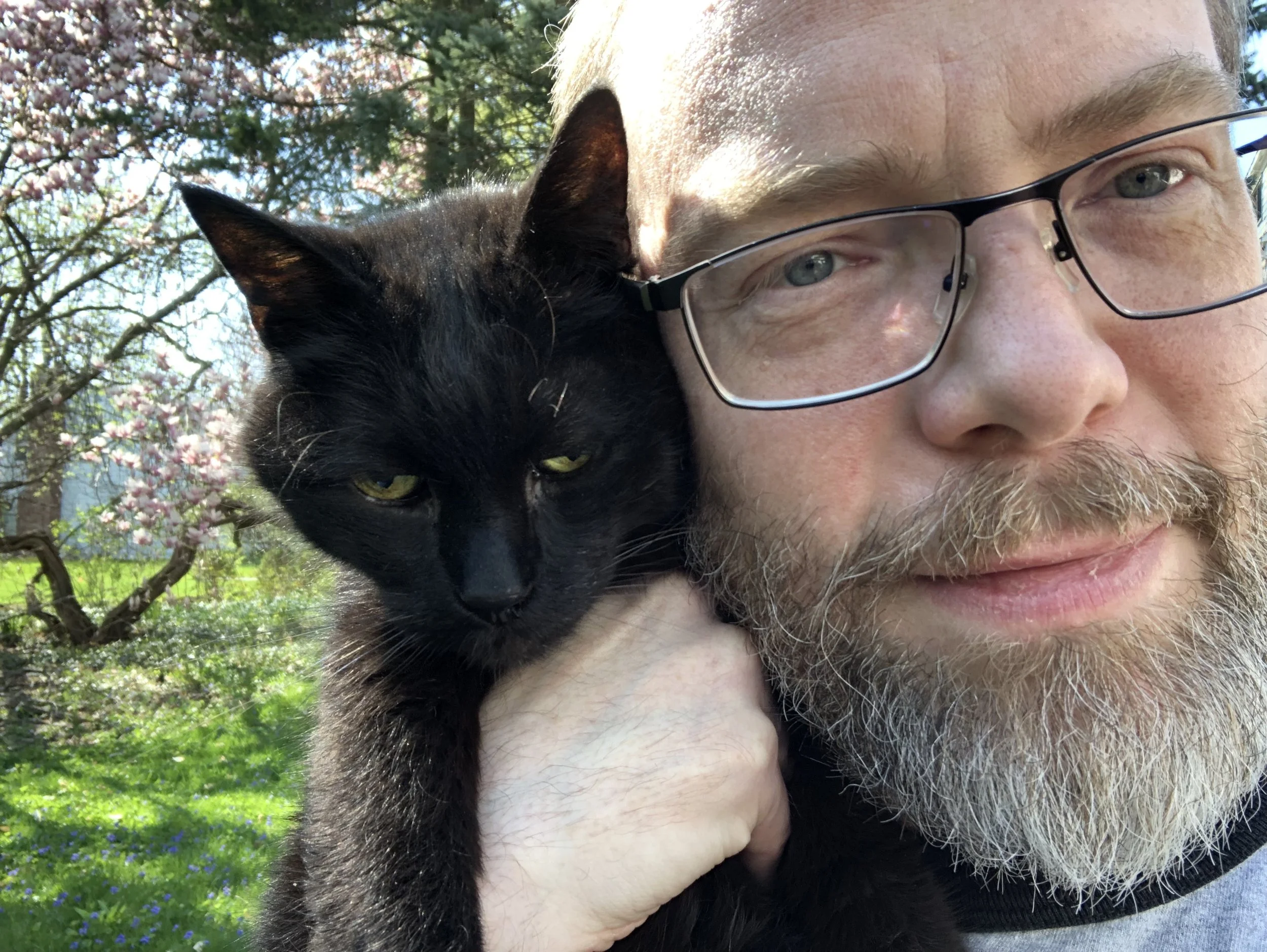 Moby and me, in the final weeks of his life.