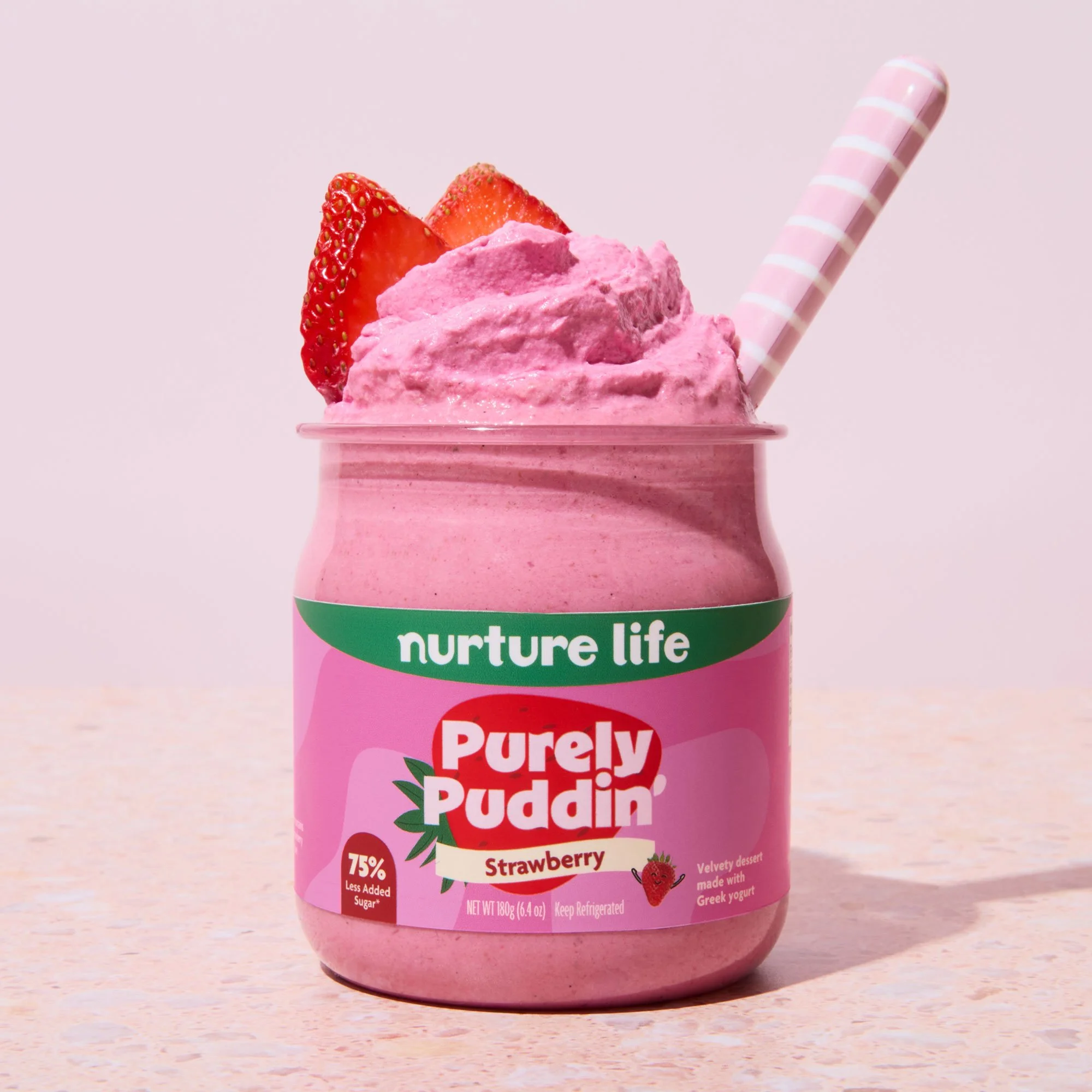 jar of strawberry pudding