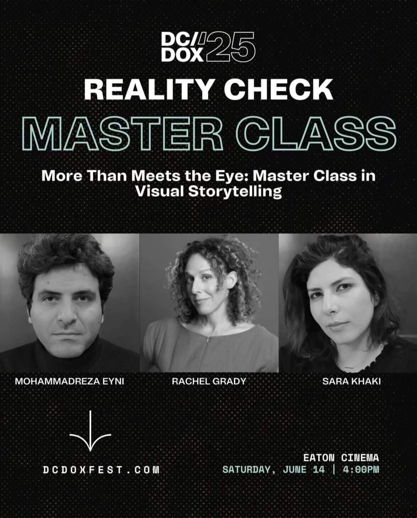 Sara Khaki and Mohammadreza Eyni, directors of Cutting Through Rocks, will be giving a Master Class on Visual Storytelling at this year's DC/DOX Film Festival on Saturday, June 14th at 4:00 pm Est.

Moderated by the visionary storyteller and Academy 
