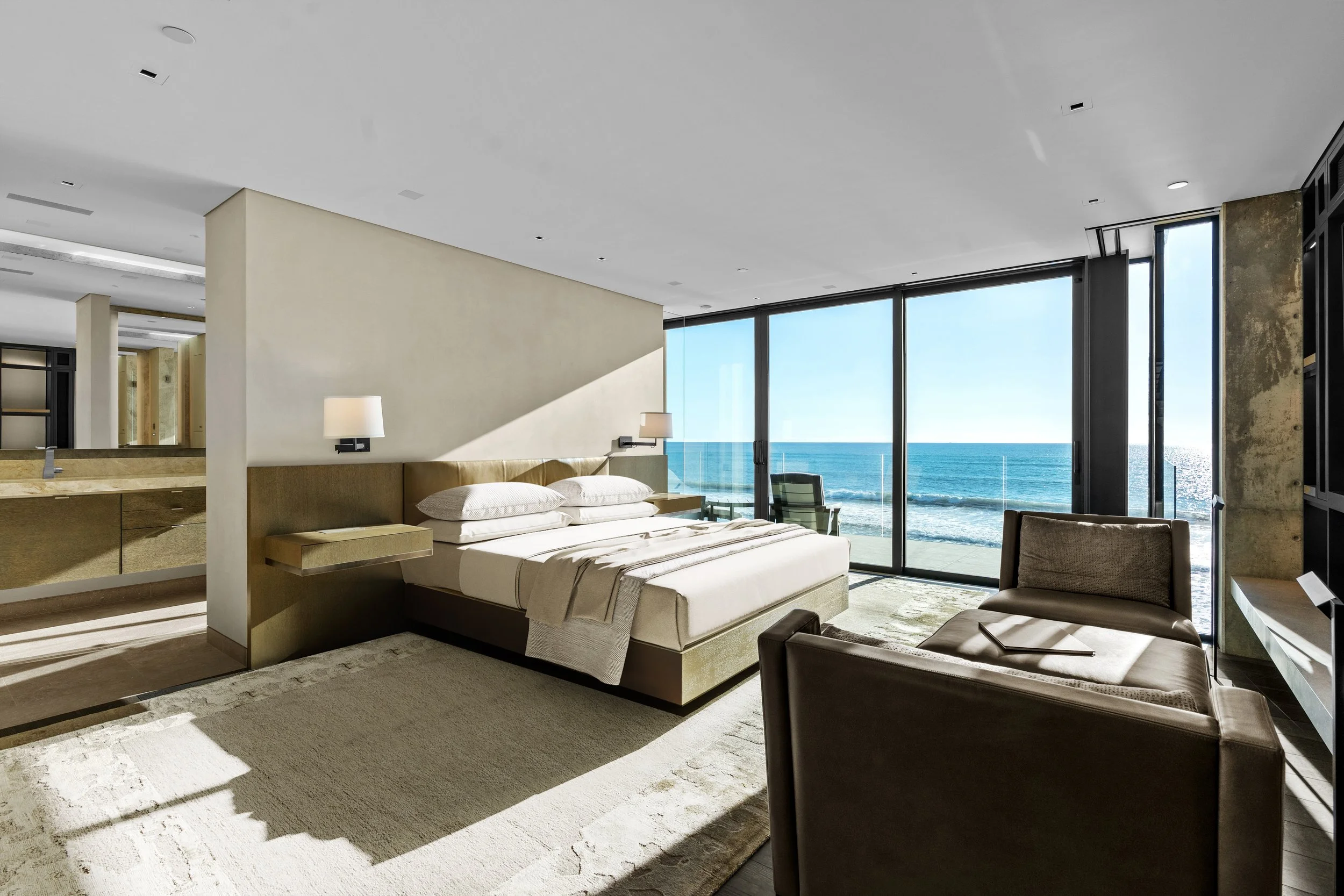 Real estate photography, virtual staging master primary bedroom