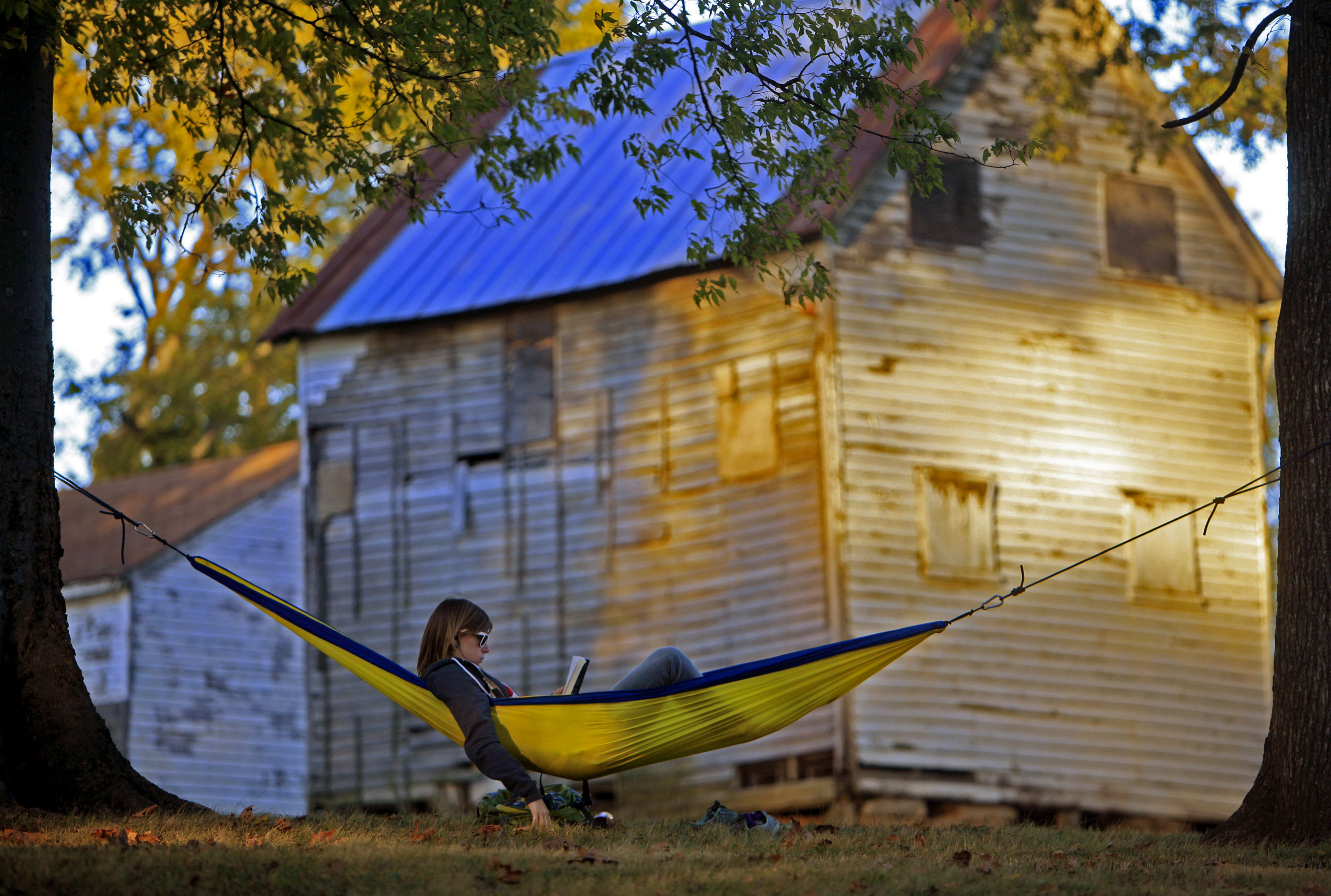  Jess Harrelson brings her hammock to Sevier Park to enjoy the last days of warm temperatures in October 21, 2010 Nashville, Tenn. 