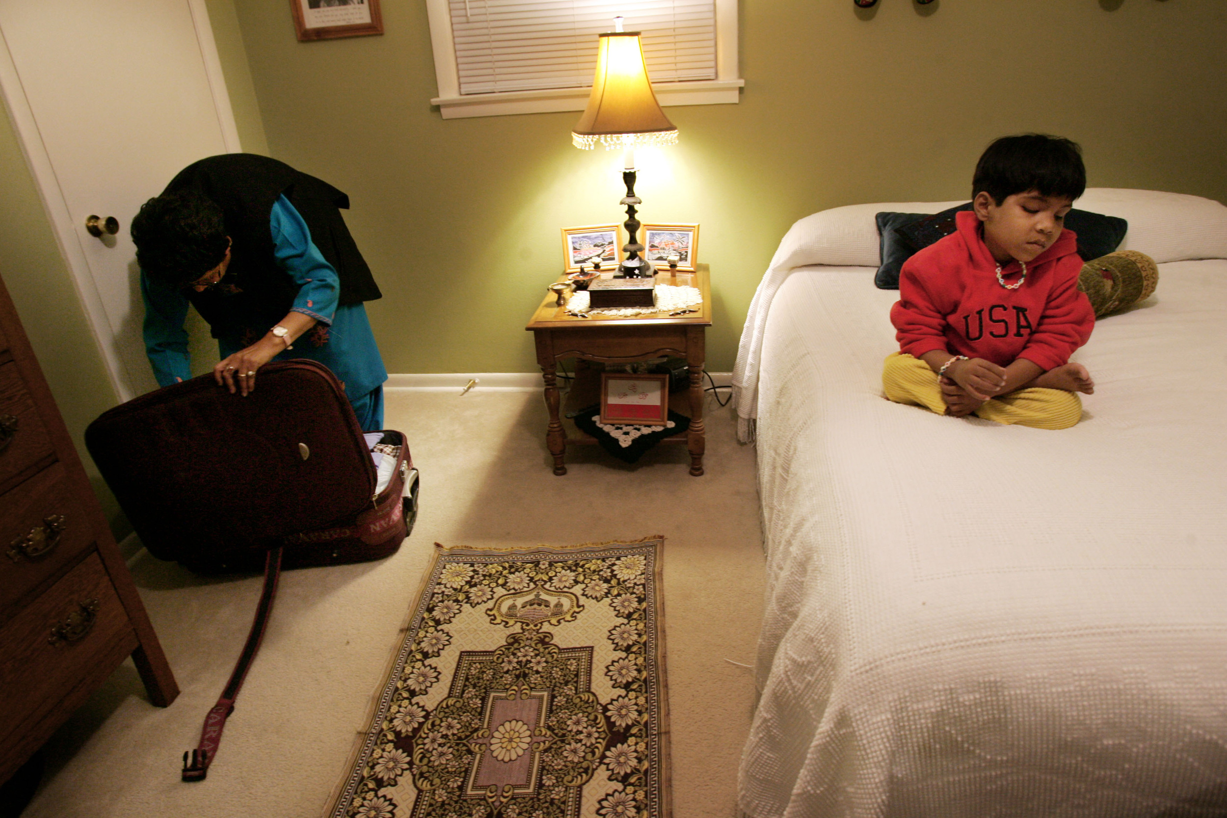  Kajal and Grace Zaidi settle in at a host home after arriving from India Wednesday, March 28, 2007 in Nashville, Tenn. Kajal often asked Grace if it was day or night during her first few days, as her internal clock adjusted without benefit of sight.