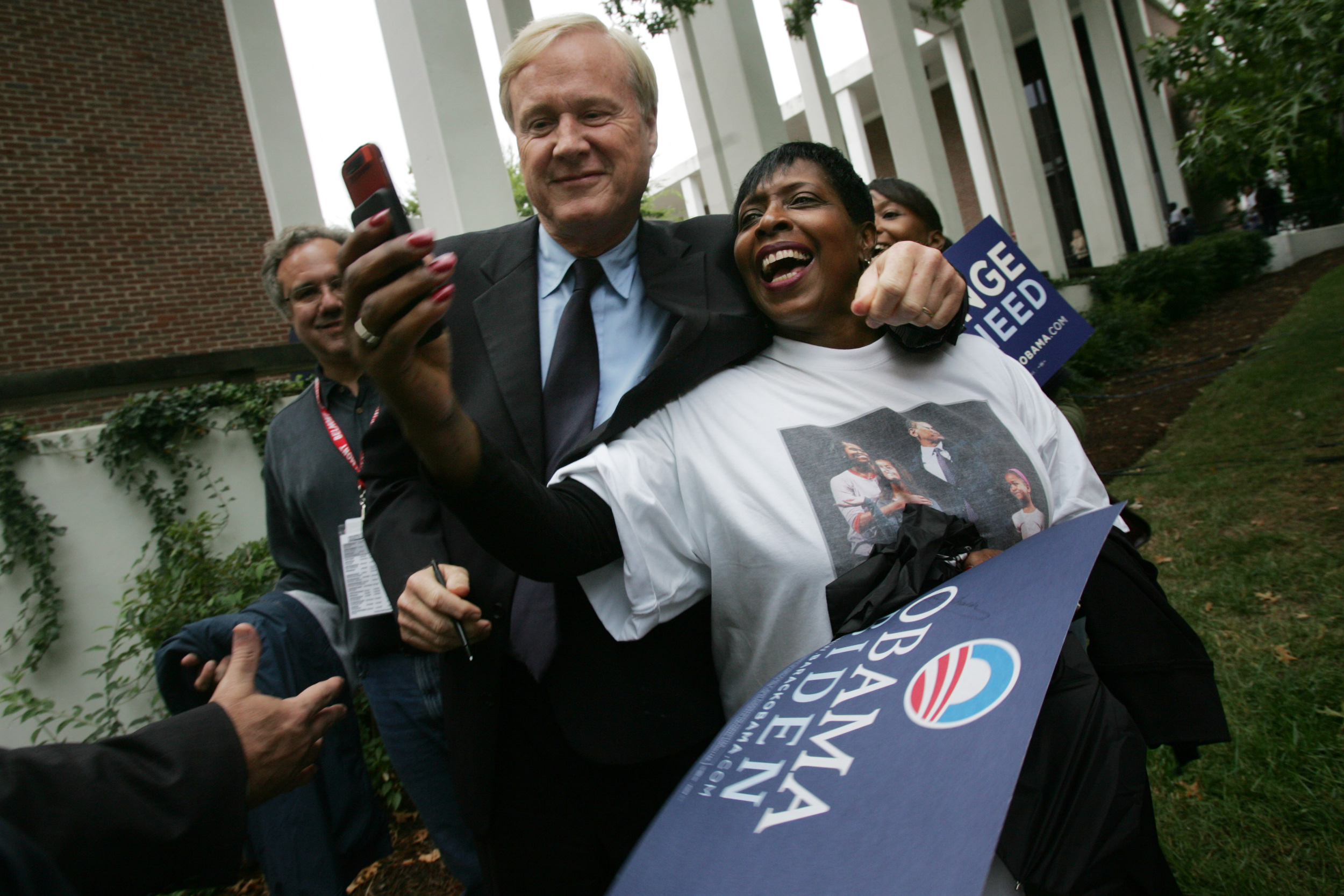  Loretta Cheairs, a big Chris Matthews fan was thrilled to have gotten her a selfie with the MSNBC personality.  Cheairs confessed that she went to sleep every night looking at his picture on TV. 