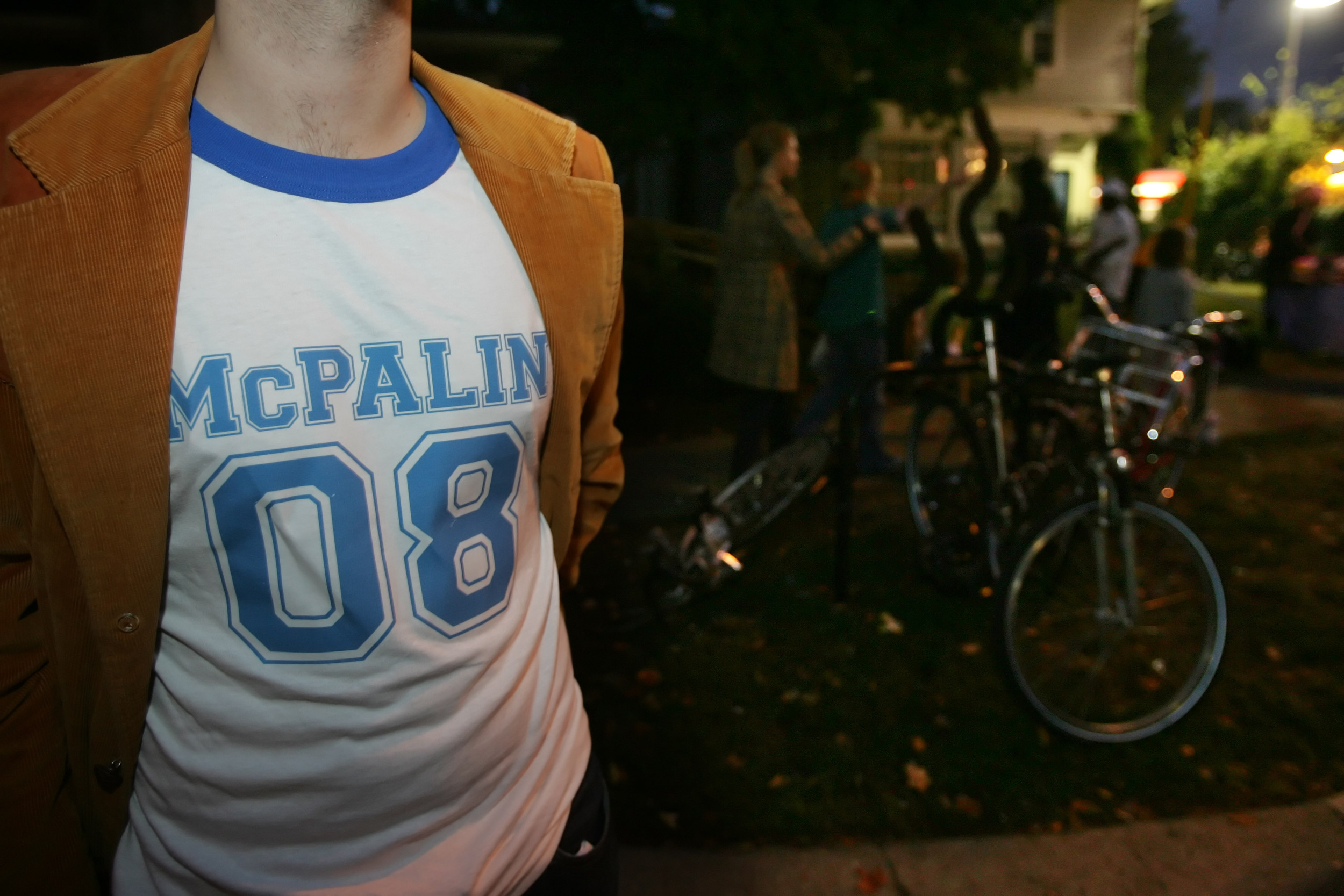  A McCain supporter outside Belmont University in Nashville, Tennessee. Several McCain supporters said they were outnumbered in the crowds because they fully expected Tennessee to go Republican in November. 