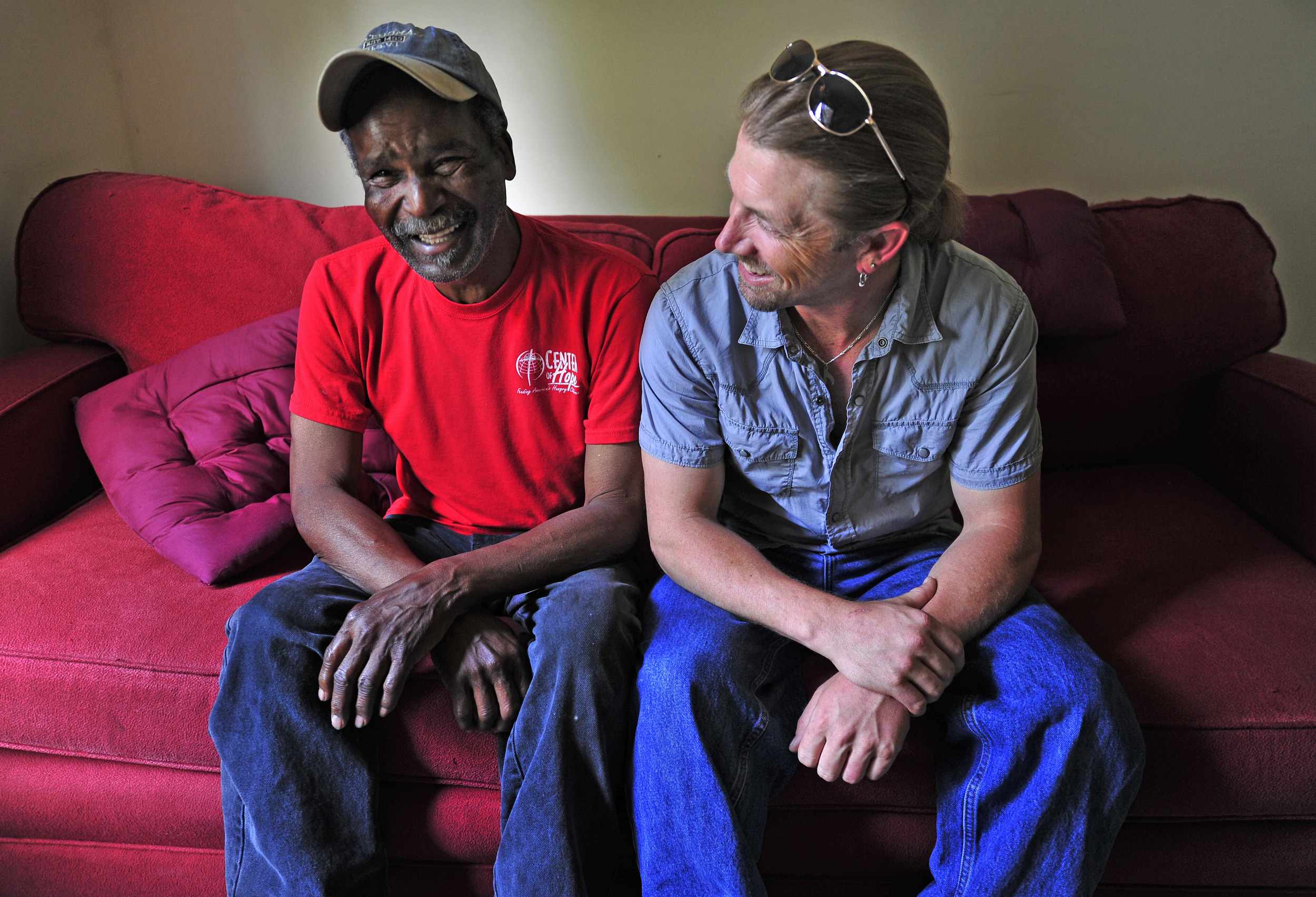  R&amp;B Musician Charlie Fite, 71 shares a laugh with local drummer Tom Larson at Fite's house, destroyed by the May 2010 flood May 11, 2011 in Nashville, Tenn. Larson has led efforts to help him rebuild, doing cleanup and construction with friends 