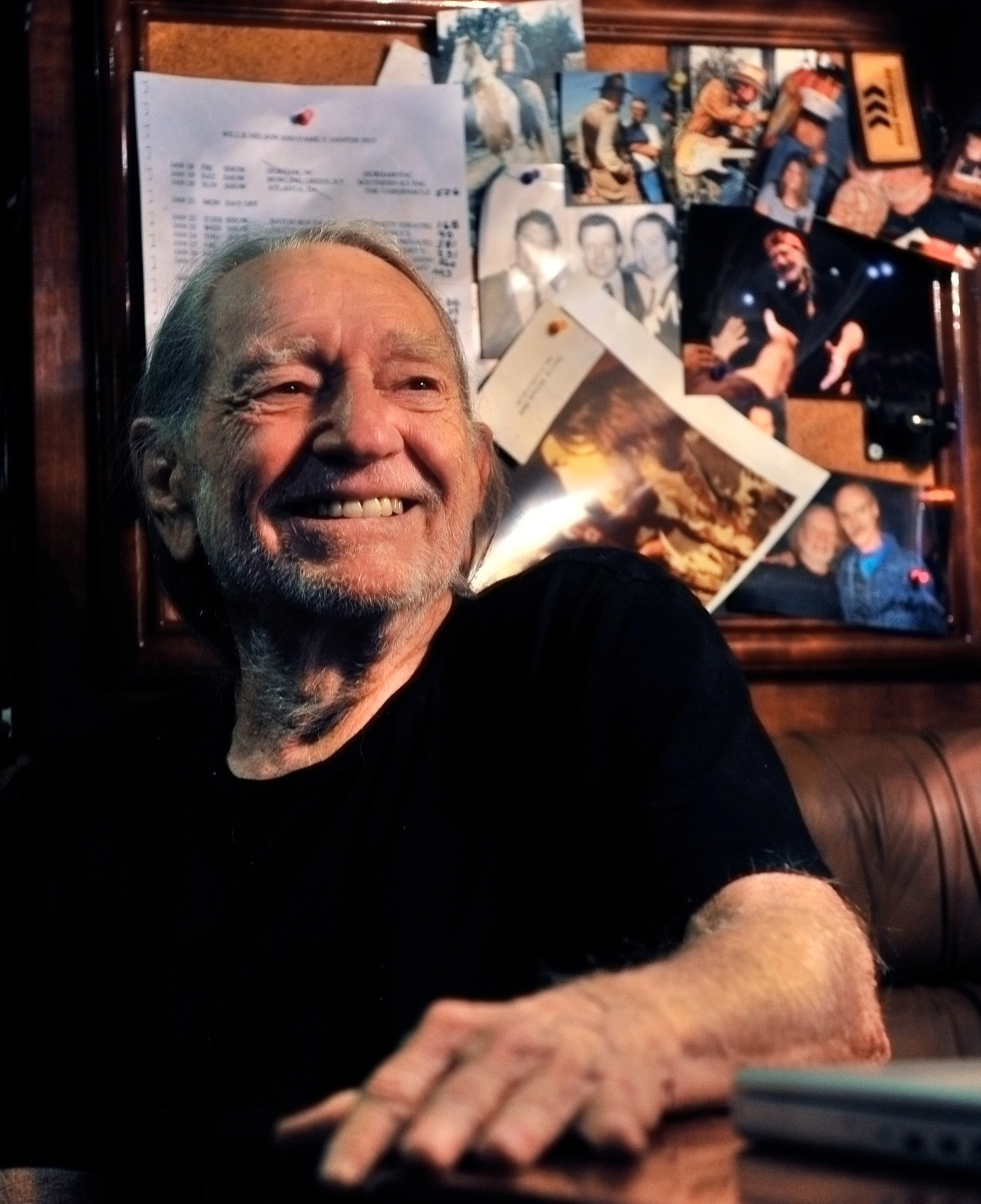 Willie Nelson on his tour bus after performing with Kris Kristofferson at the legendary Bluebird Cafe January 27, 2013 in Nashville, TN.  