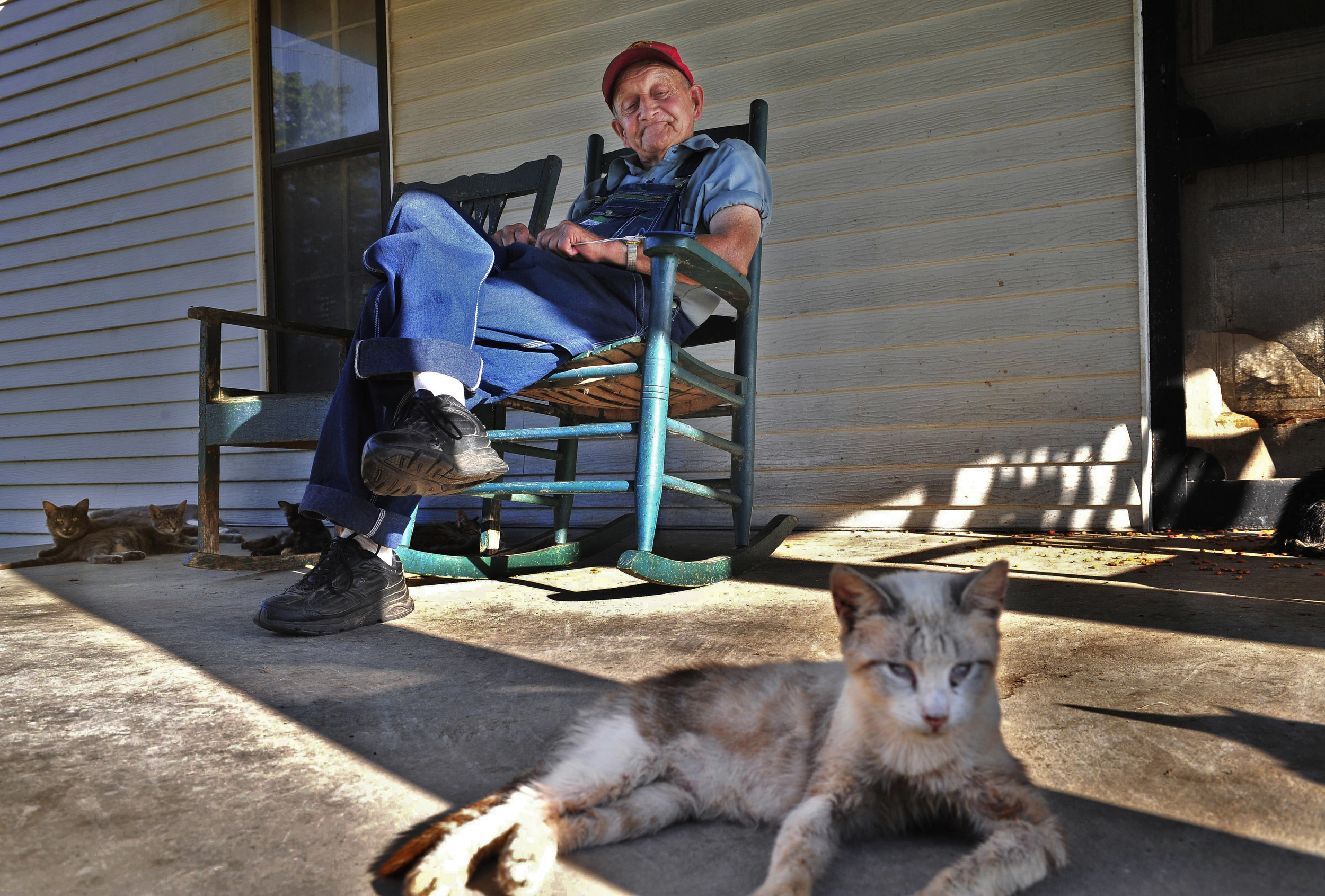  Forrest Savley, 81, was born in a log cabin down the street from the house where he lives with many cats in Coopertown, Tenn.   Savley did not approve of Coopertown becoming a city. 