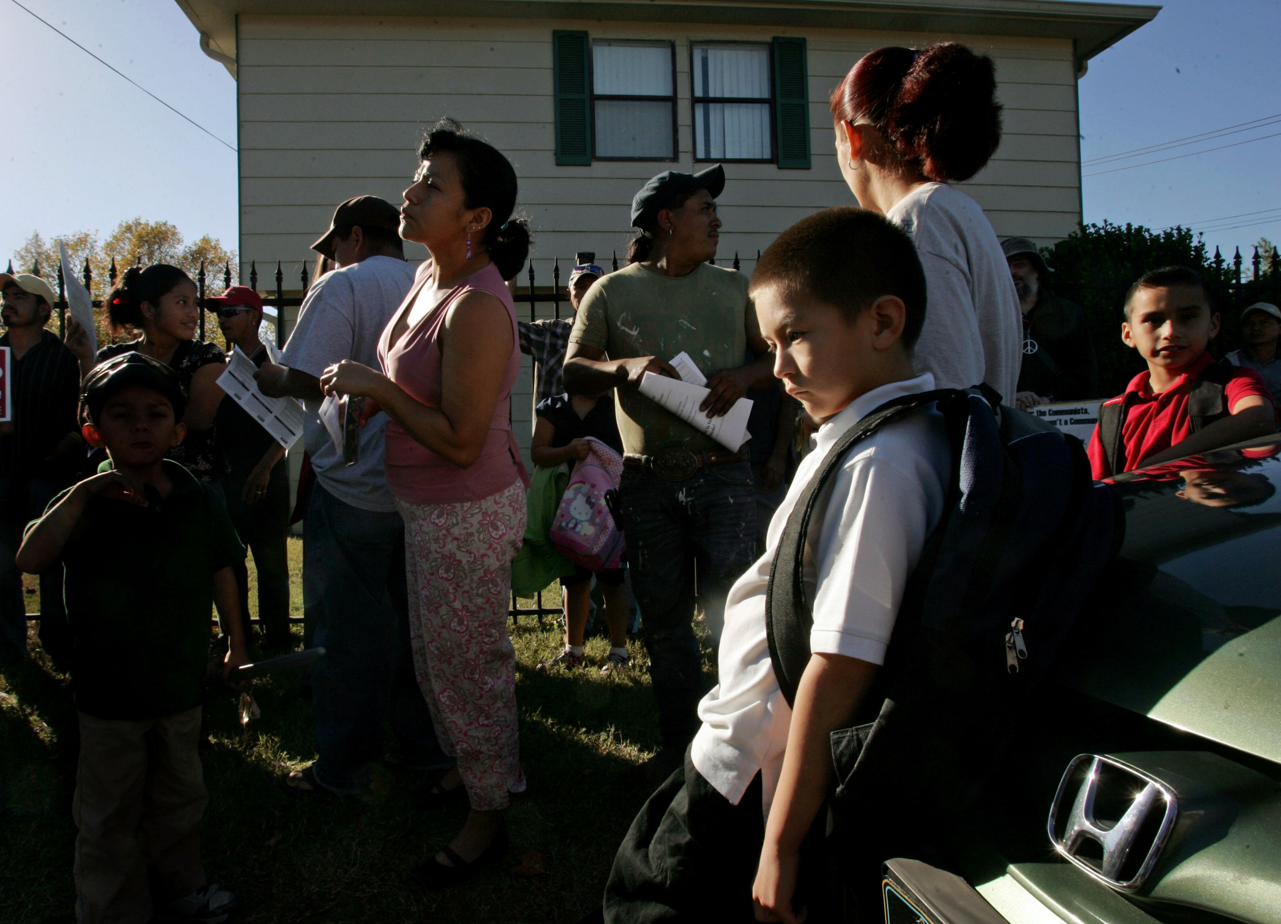  Residents of Clairmont Apartments after immigration raids that residents said were retaliation for complaints  of poor living conditions October 28, 2010 in Nashville, Tenn. 