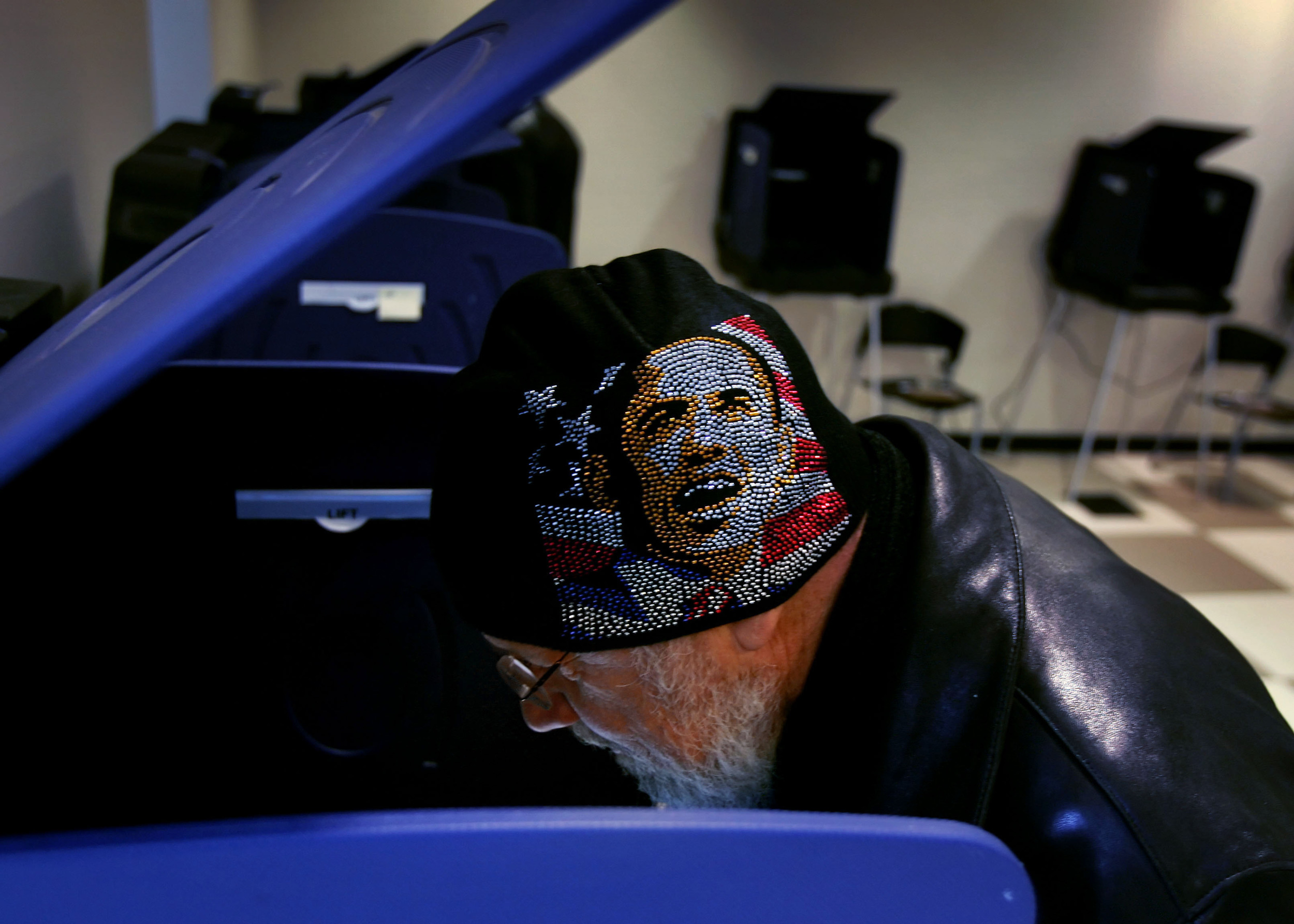  Bob Saporiti sports an Obama hat as he votes on the English-Only Amendment Monday, January 5, 2008 in Nashville, Tenn. "I voted against it because it was exclusive and exclusivity can only diminish me, " said Saporiti. 