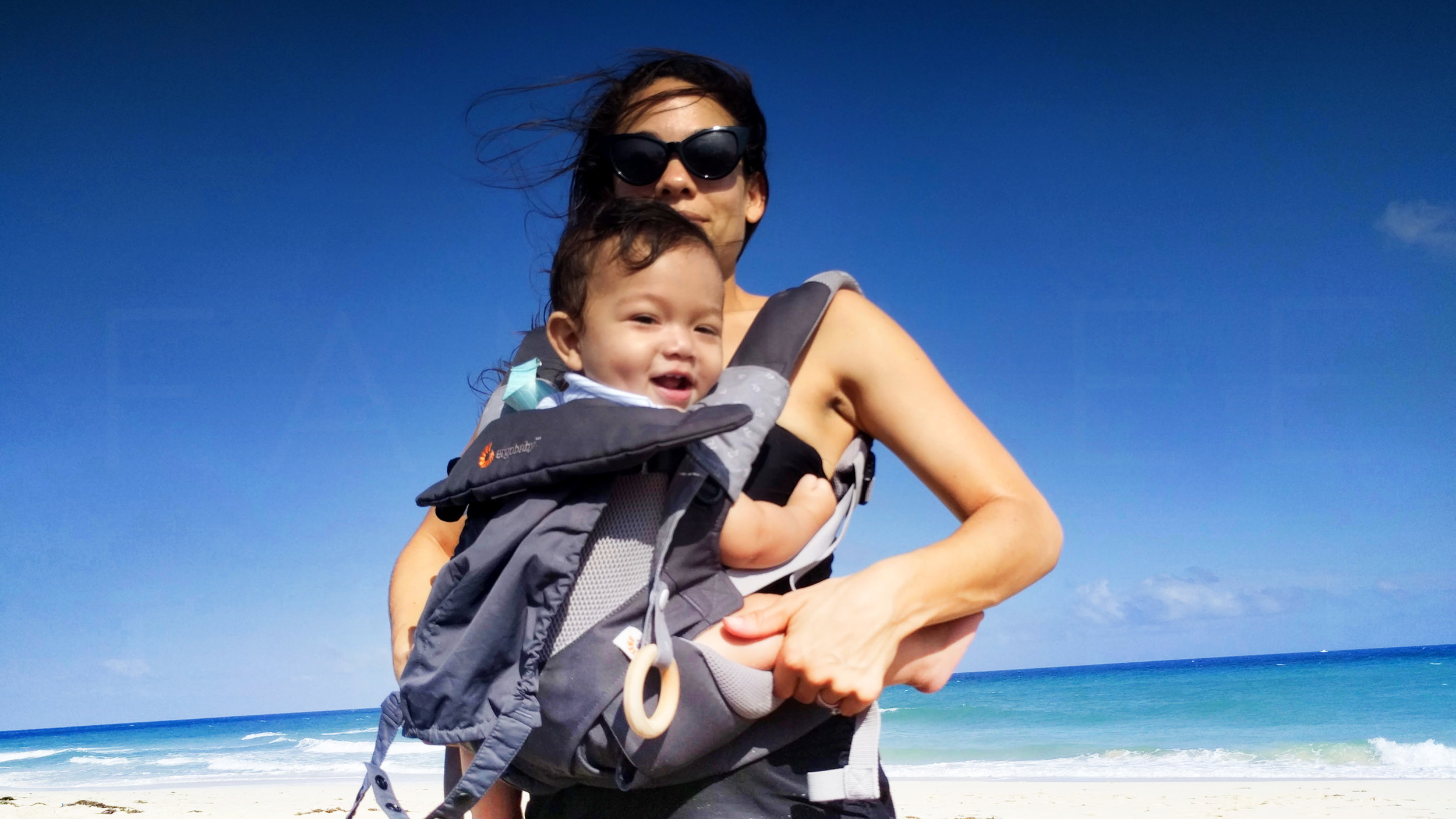 Jessica & Orlo (10 months old) on Playas de Este near Havana, Cuba