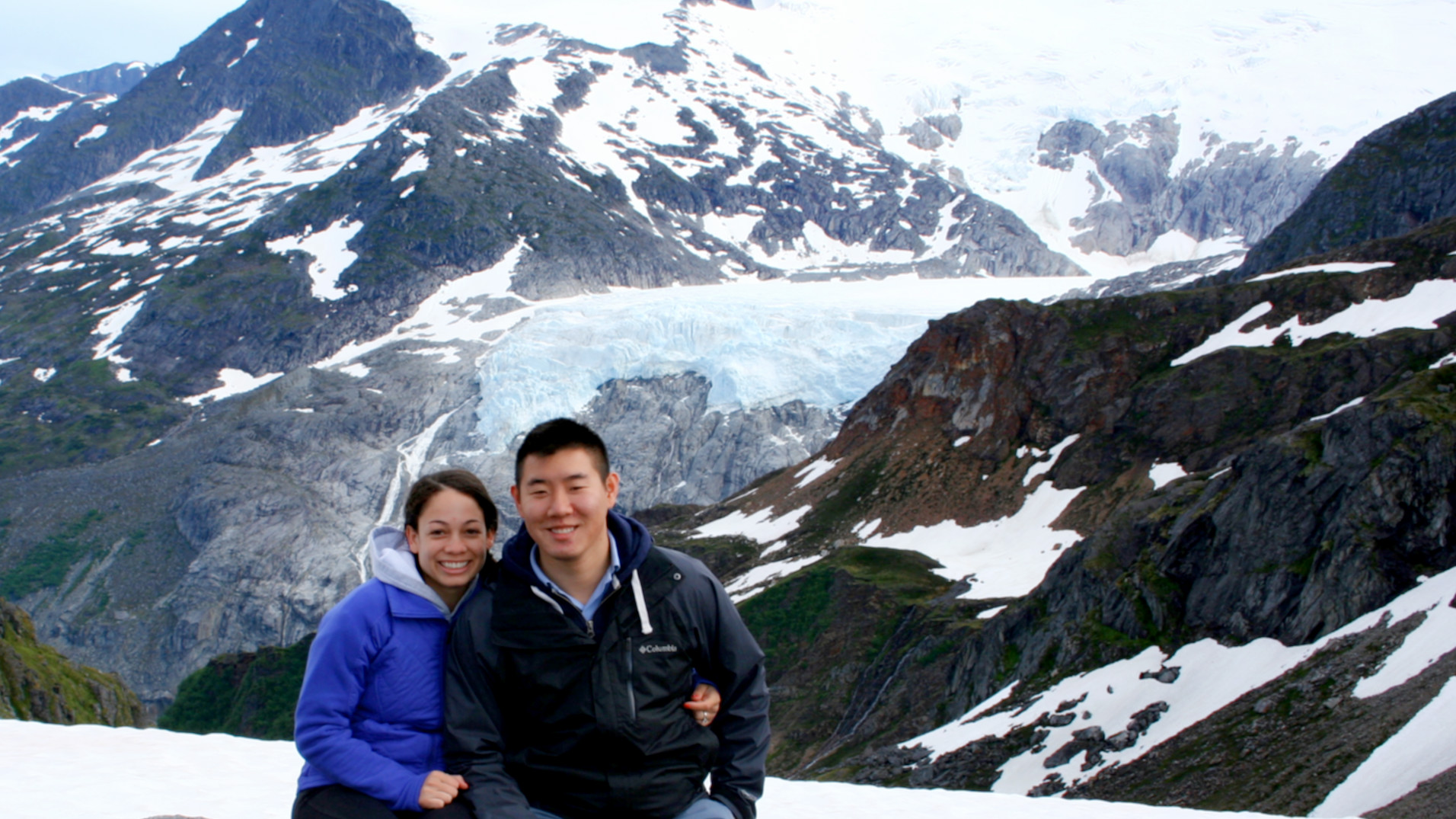 Jessica & Steve on Mendenhall Glacier in Alaska