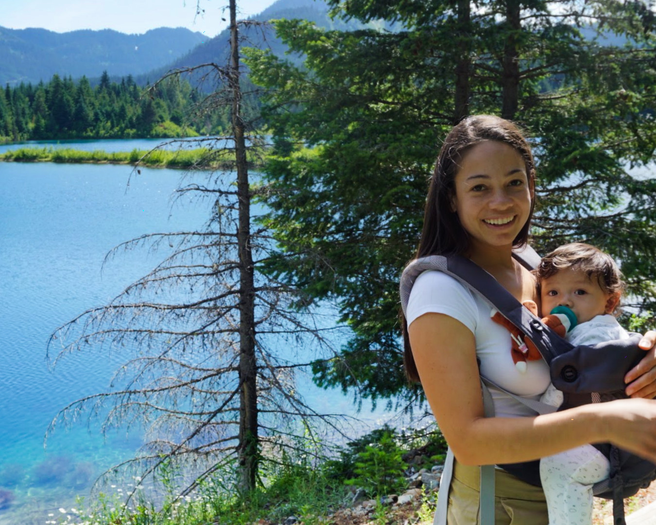 Jessica & Orlo (6 months old) on the loop trail